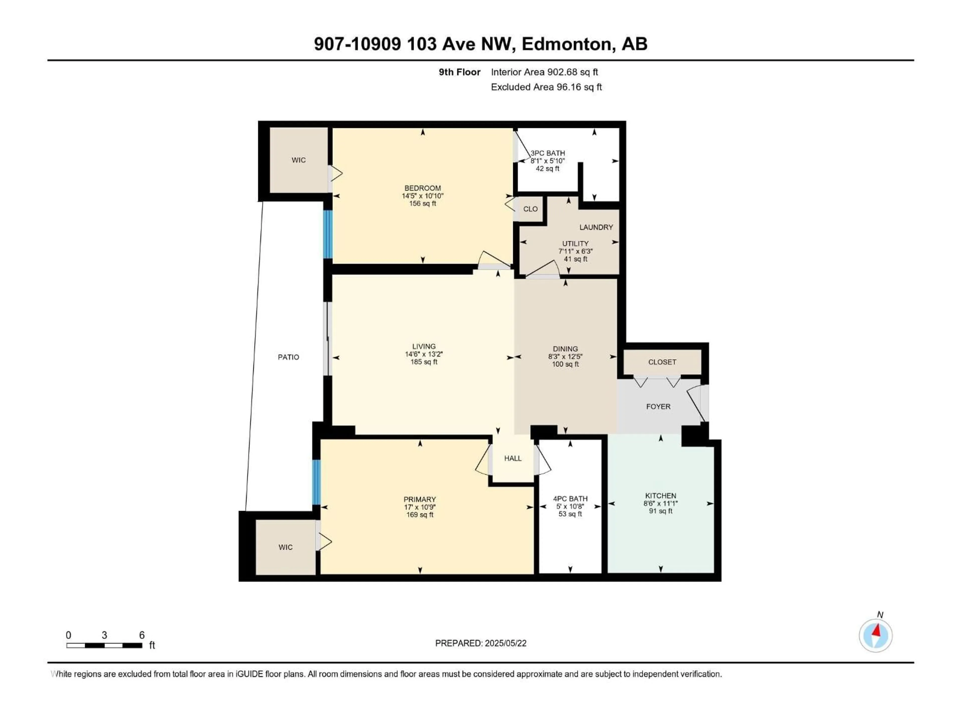 Floor plan for #907 - 10909 103 AV, Edmonton Alberta T6A0V8