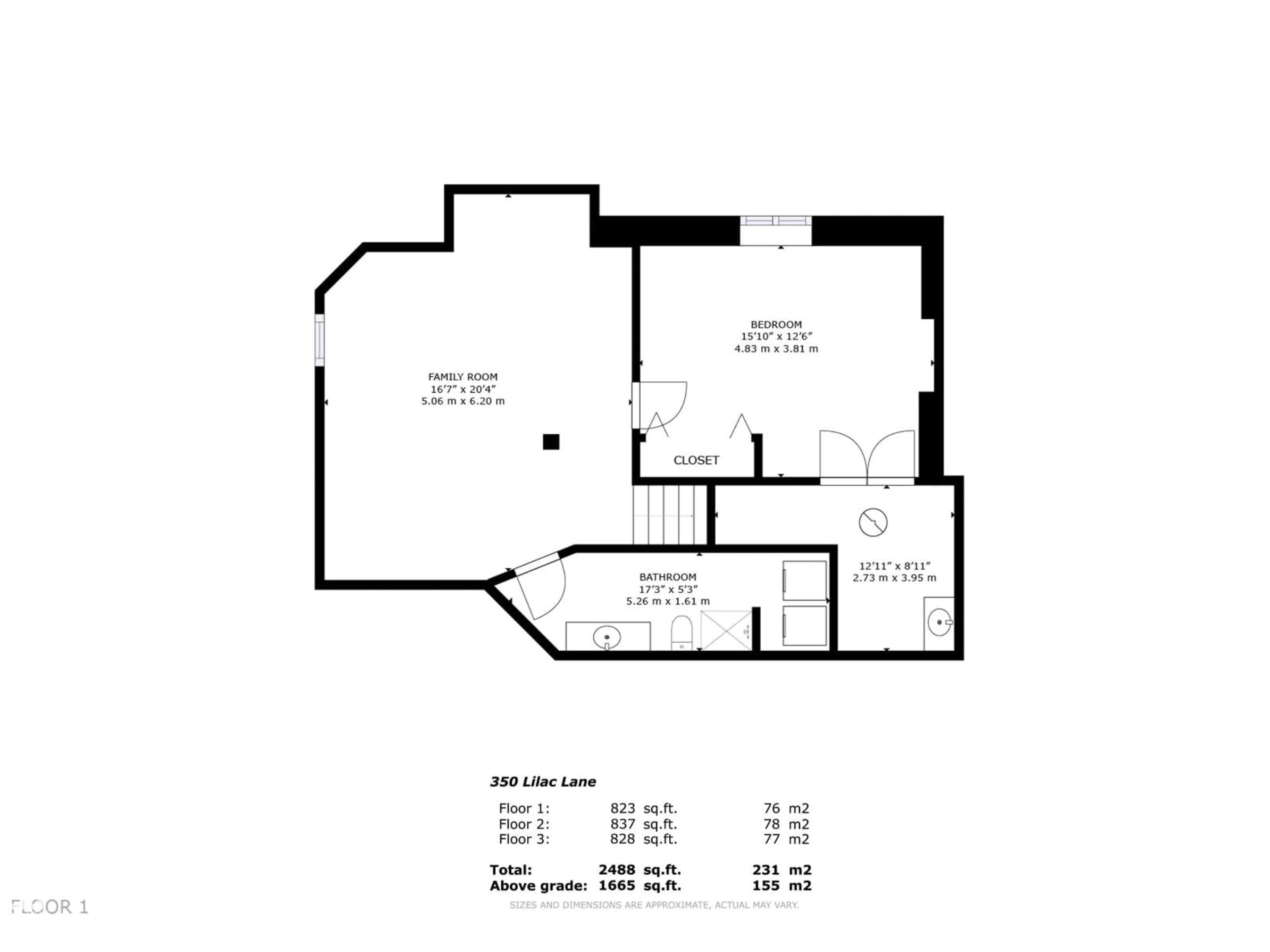 Floor plan for 350 LILAC LN, Sherwood Park Alberta T8H1W3