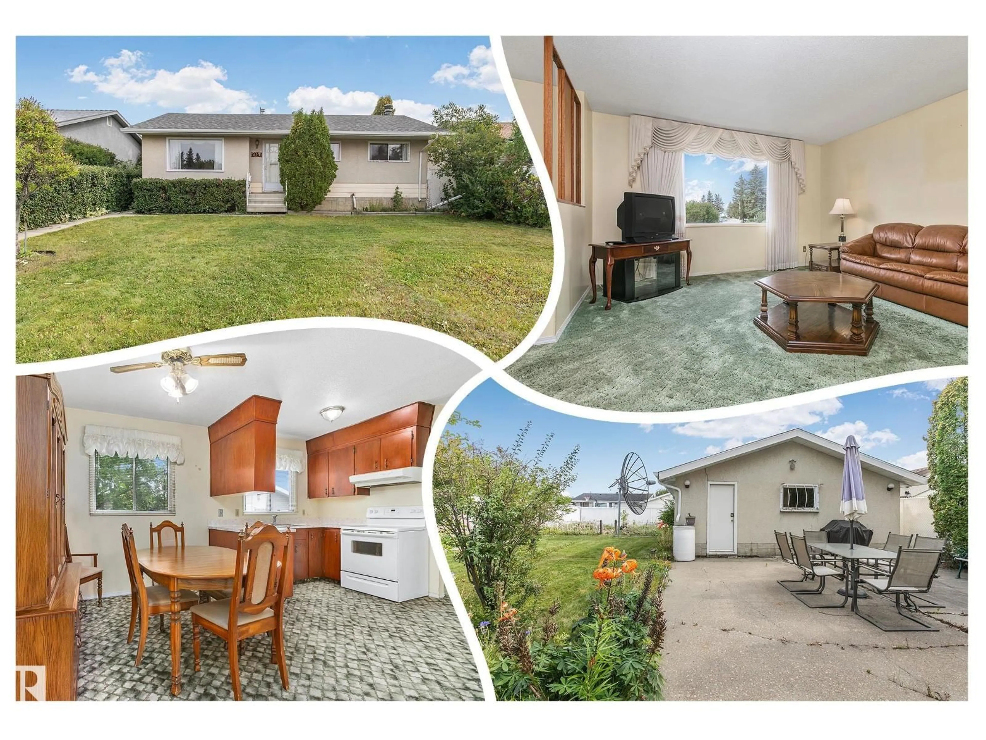 A pic from outside/outdoor area/front of a property/back of a property/a pic from drone, water/lake/river/ocean view for 15015 95 ST, Edmonton Alberta T5H2G7