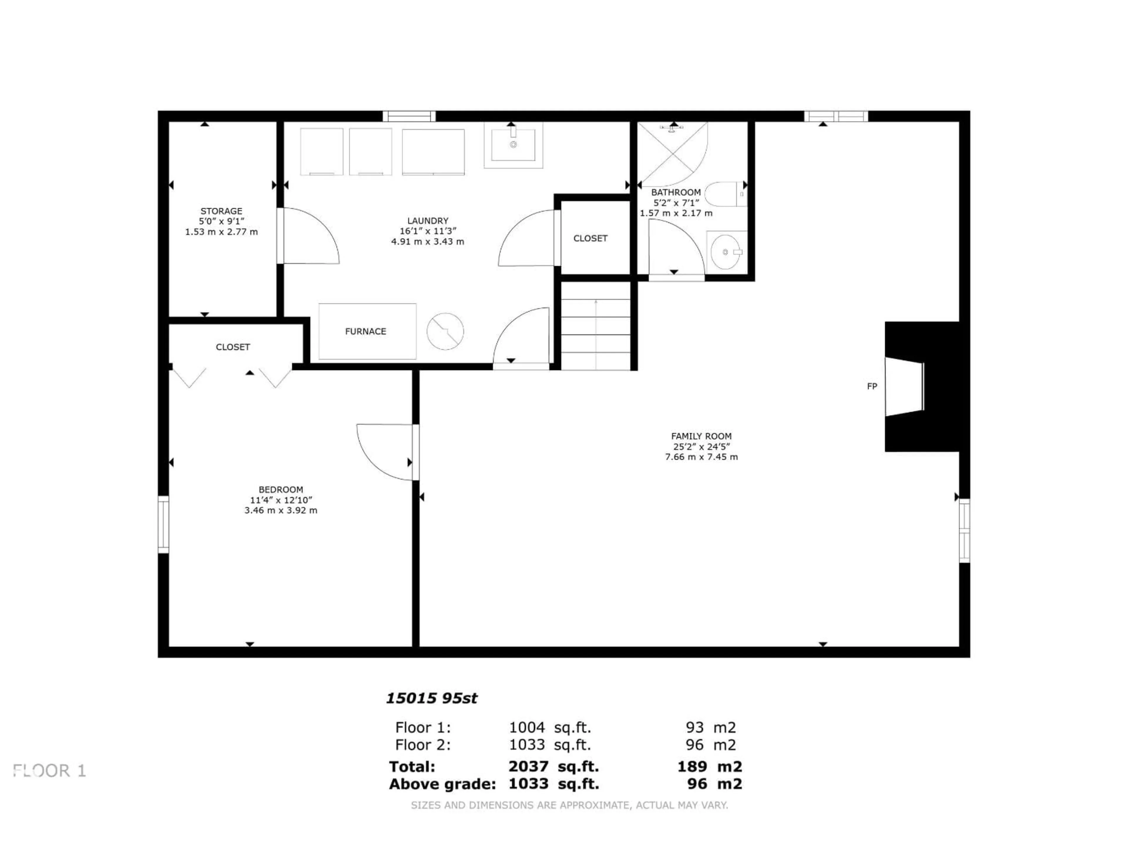 Floor plan for 15015 95 ST, Edmonton Alberta T5H2G7