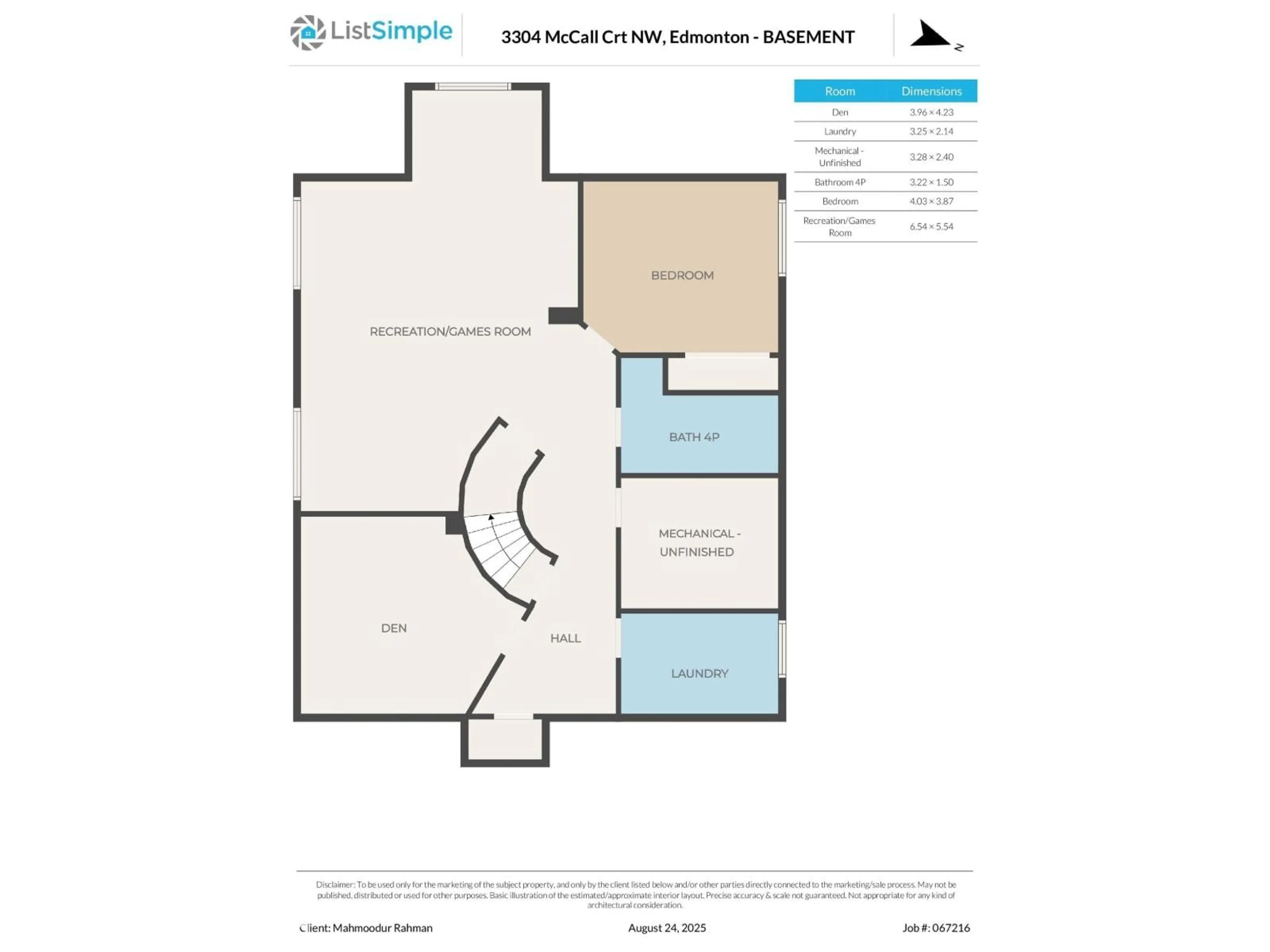 Floor plan for NW - 3304 MCCALL CO, Edmonton Alberta T6R3V3
