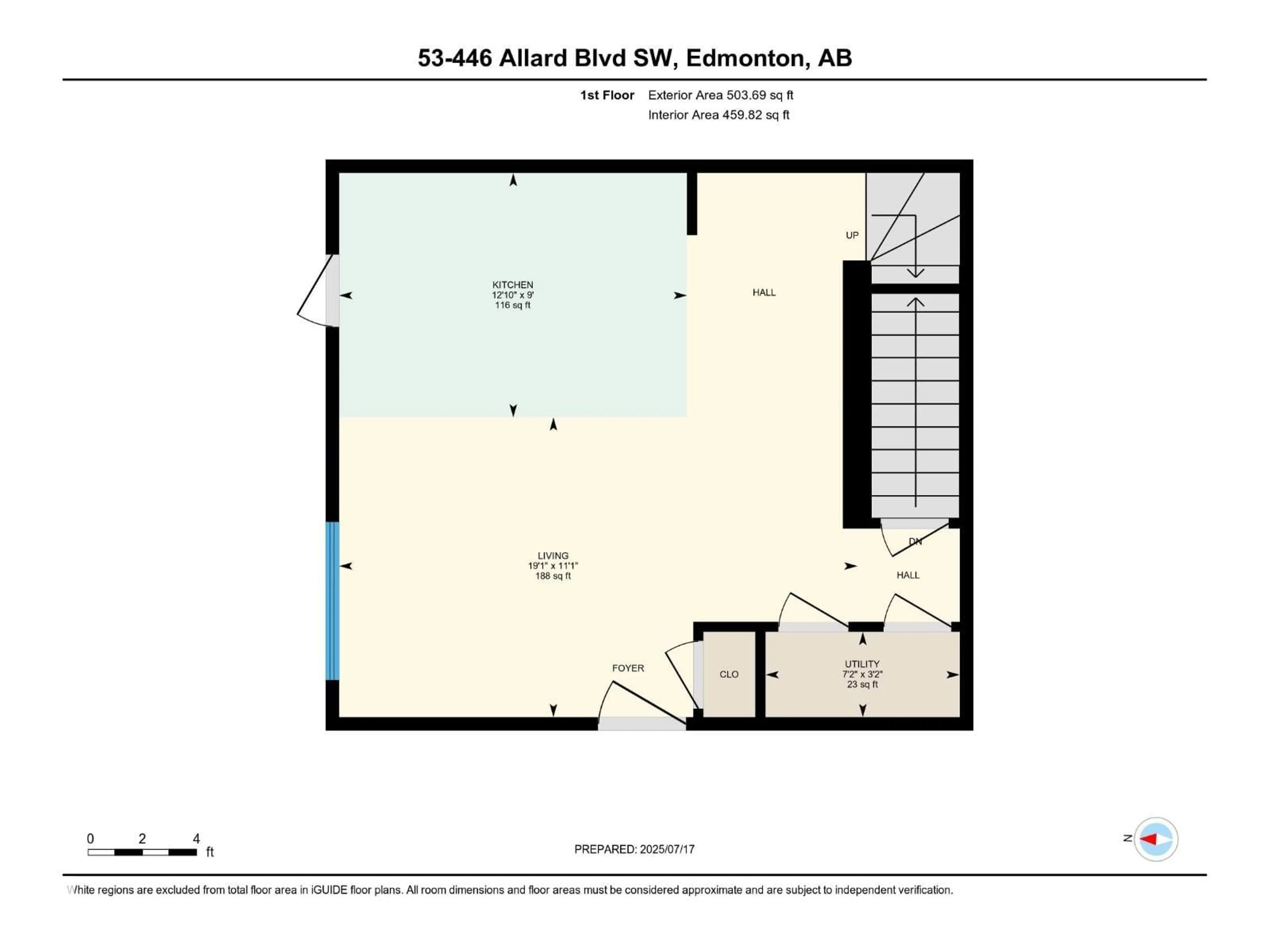 Floor plan for 53 - 446 ALLARD BV, Edmonton Alberta T6W3S7