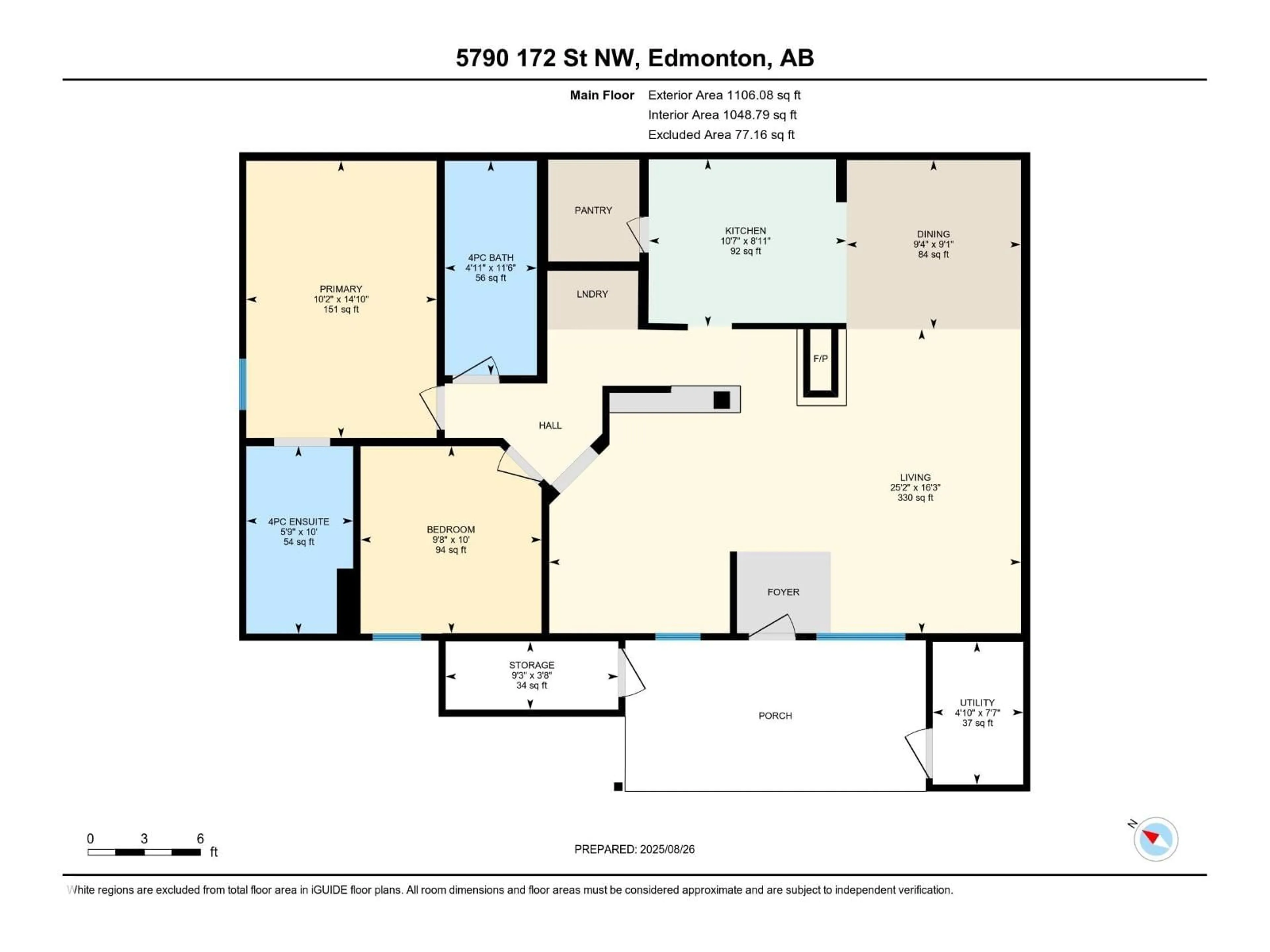 Floor plan for 5790 172 ST, Edmonton Alberta T6M1B4