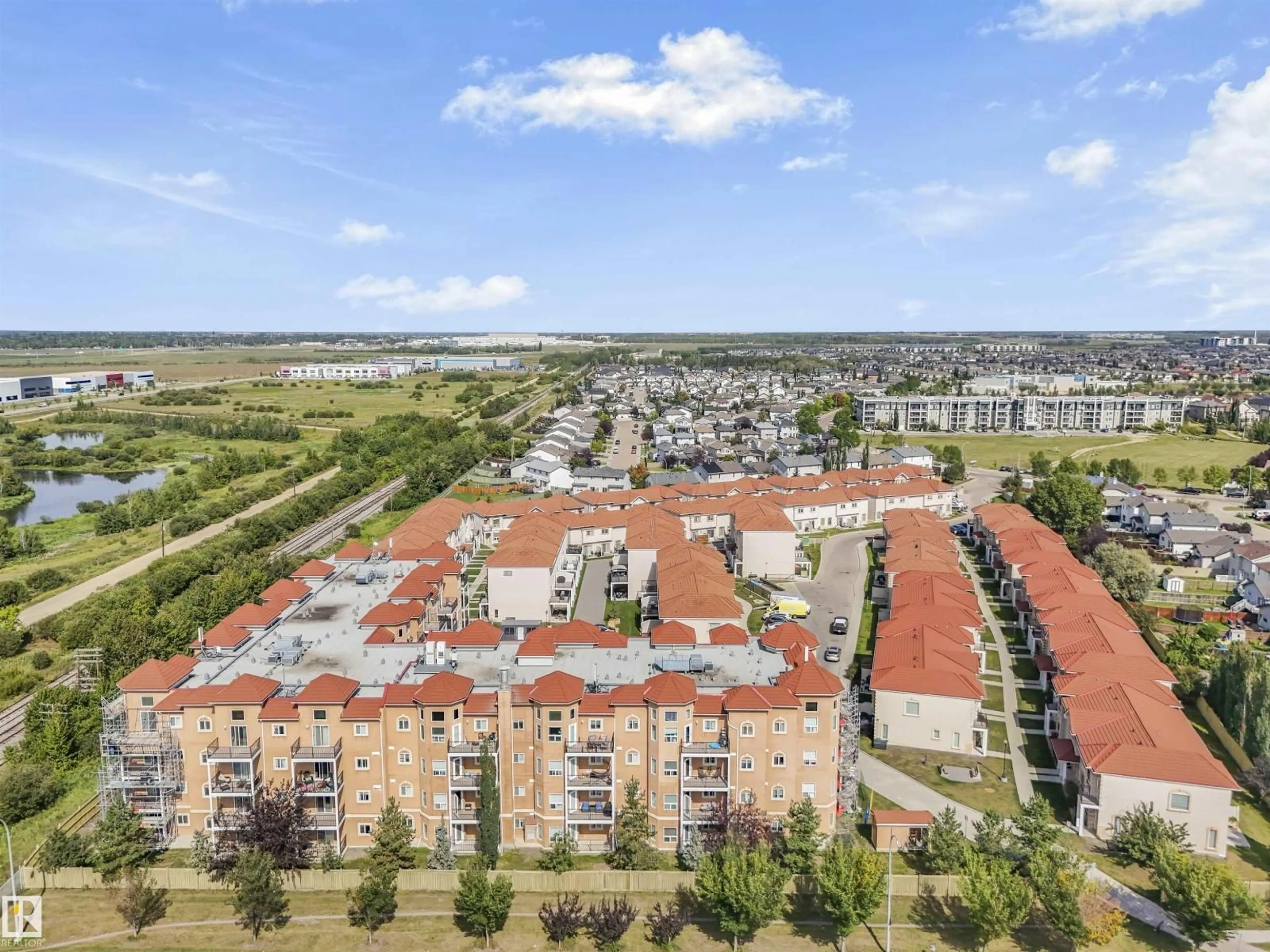 A pic from outside/outdoor area/front of a property/back of a property/a pic from drone, city buildings view from balcony for 203 - 13835 155 AV, Edmonton Alberta T6V0B7