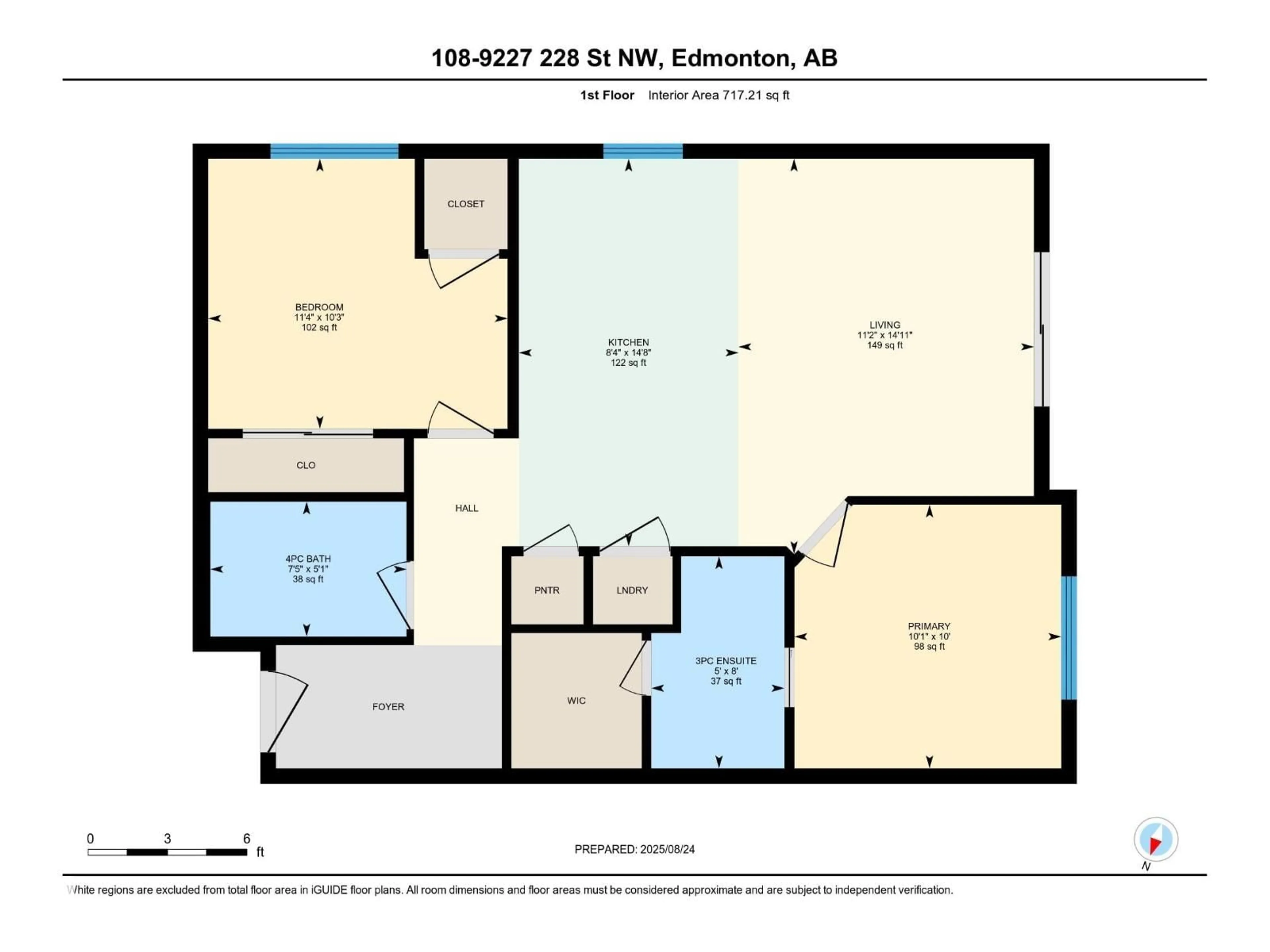 Floor plan for #108 - 9227 228 STREET, Edmonton Alberta T5T7R9