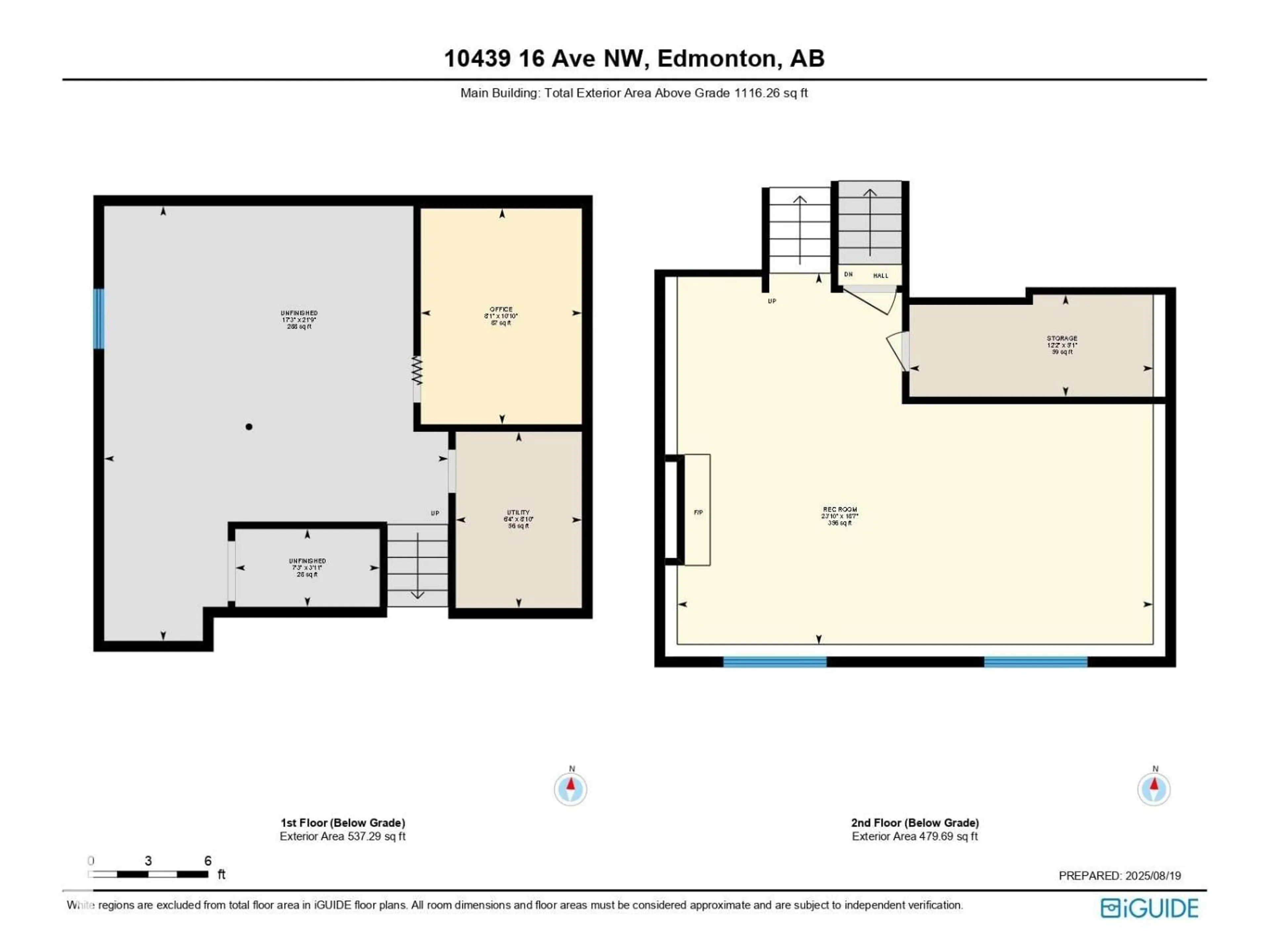 Floor plan for 10439 16 AV, Edmonton Alberta T6J5T1