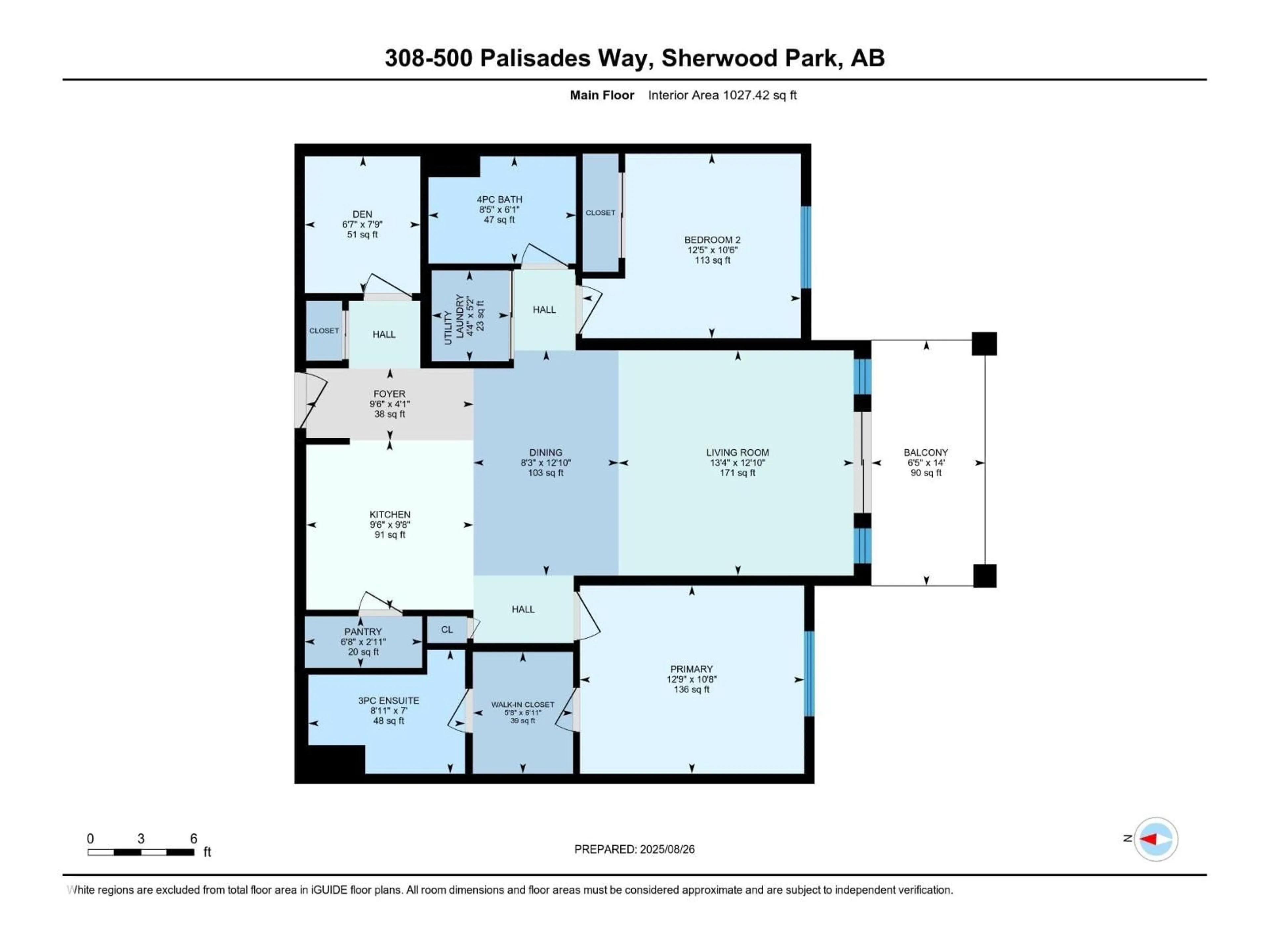 Floor plan for 308 - 500 PALISADES WY, Sherwood Park Alberta T8H0H7