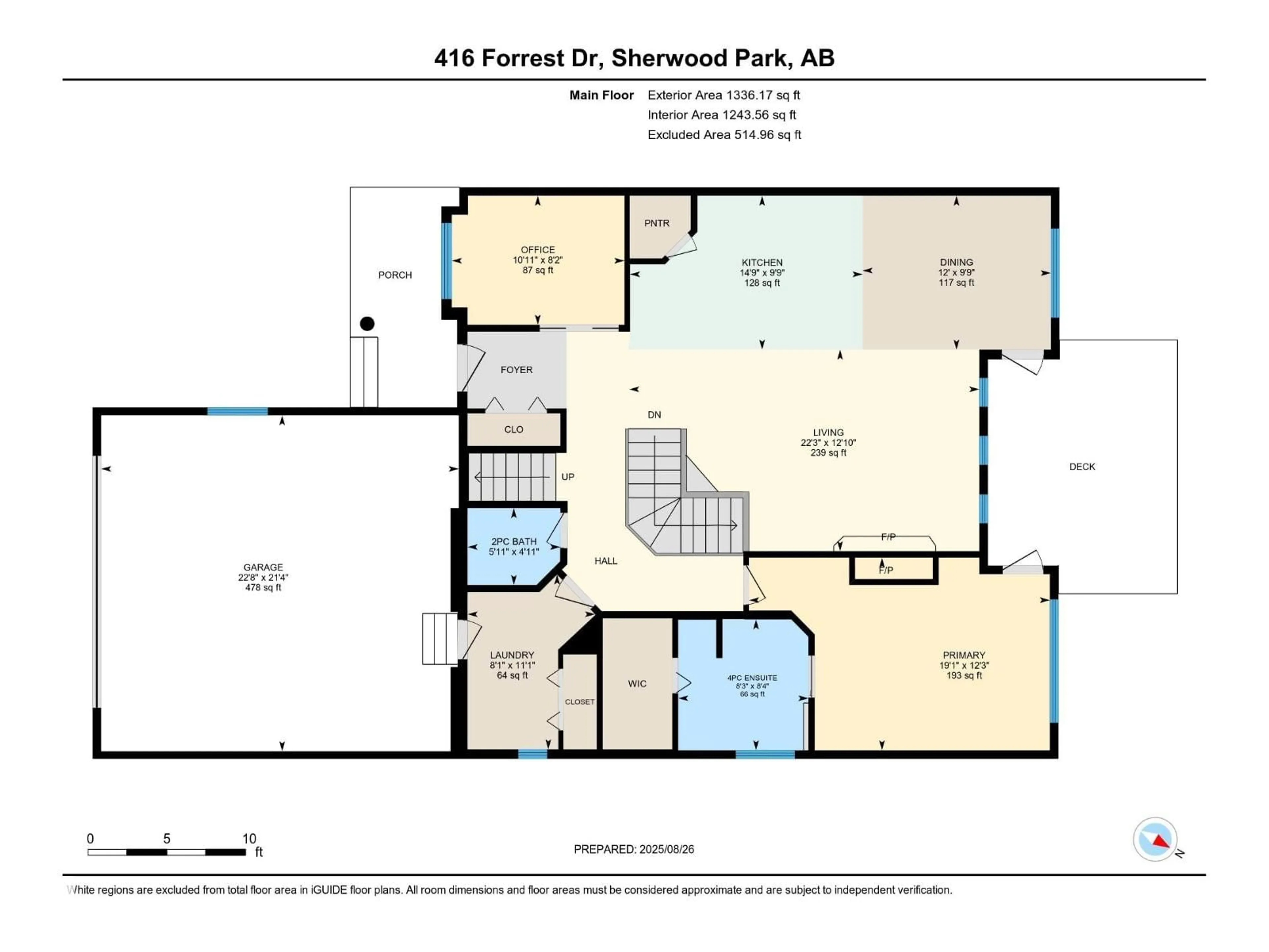 Floor plan for 416 FORREST DR, Sherwood Park Alberta T8A6L2