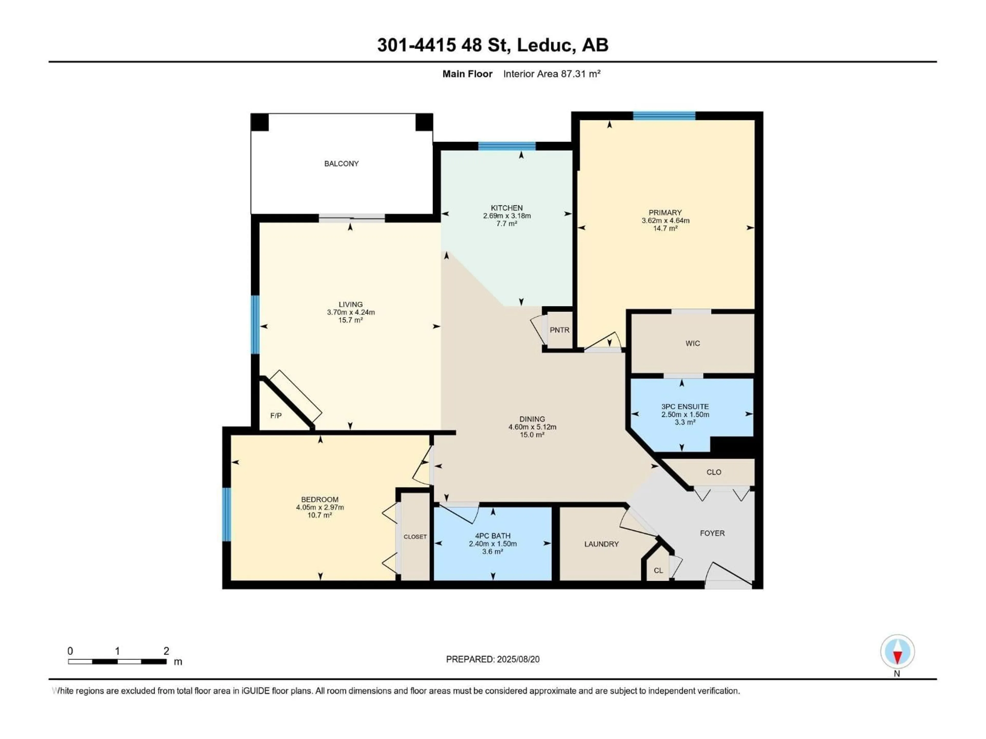 Floor plan for 301 - 4415 48 ST, Leduc Alberta T9E5Y3