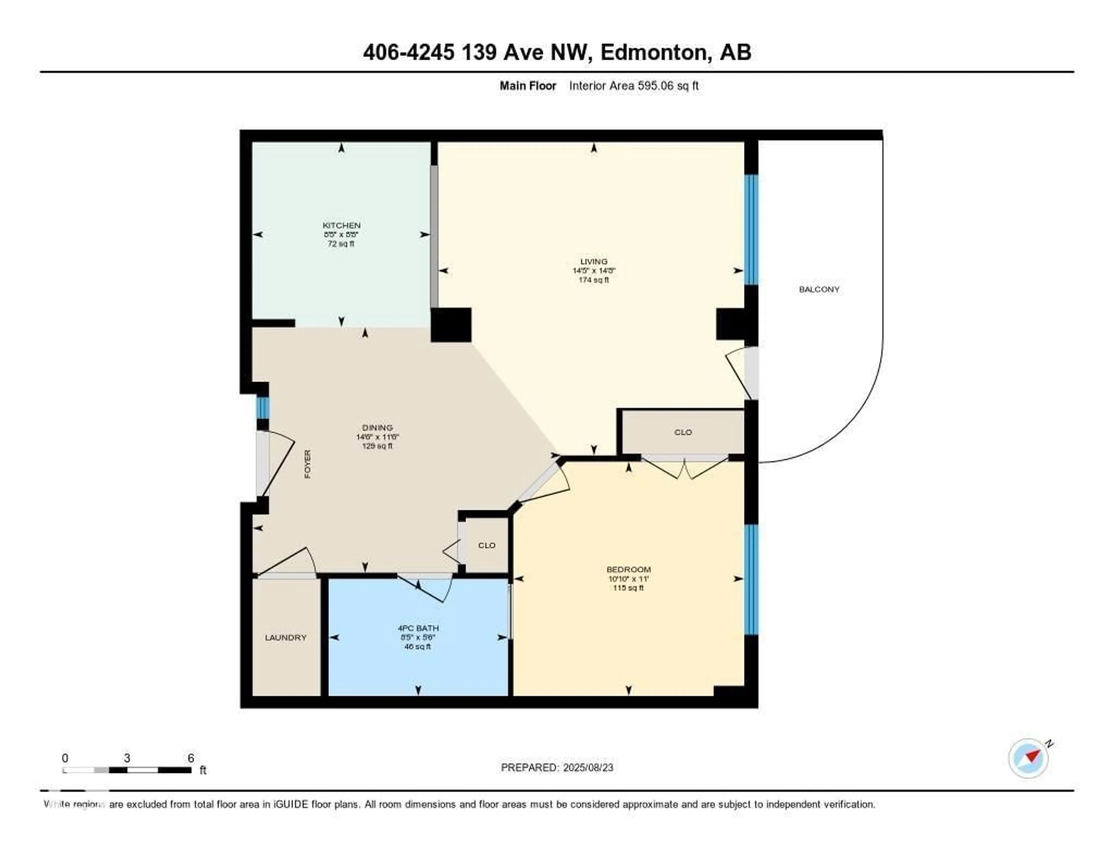 Floor plan for #2-406 - 4245 139 AV, Edmonton Alberta T5Y3E8
