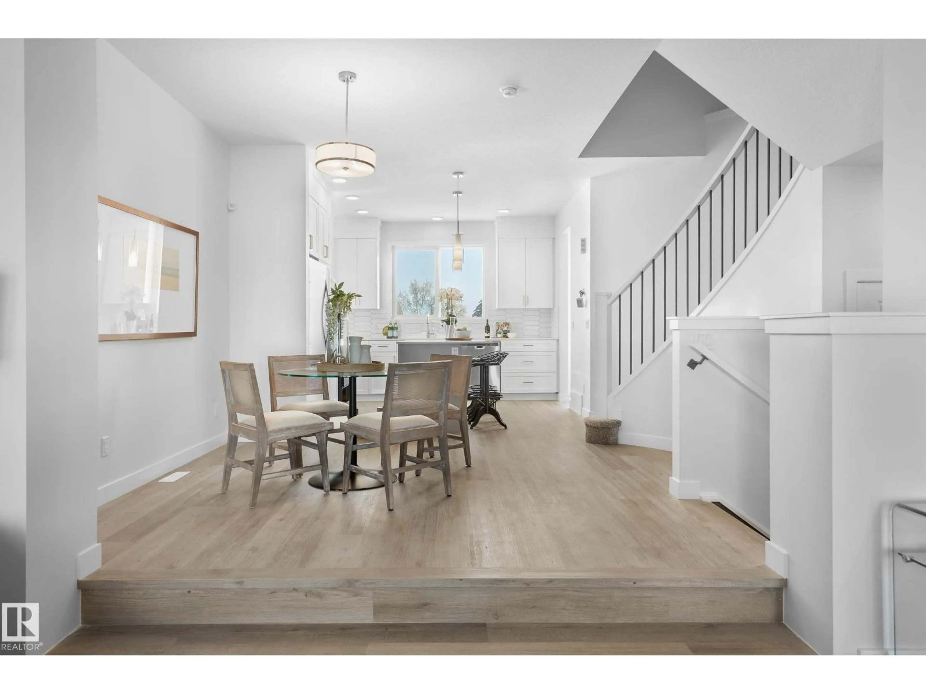 Dining room, wood/laminate floor for SW - 2961 COUGHLAN GREEN GR, Edmonton Alberta T6W3X6