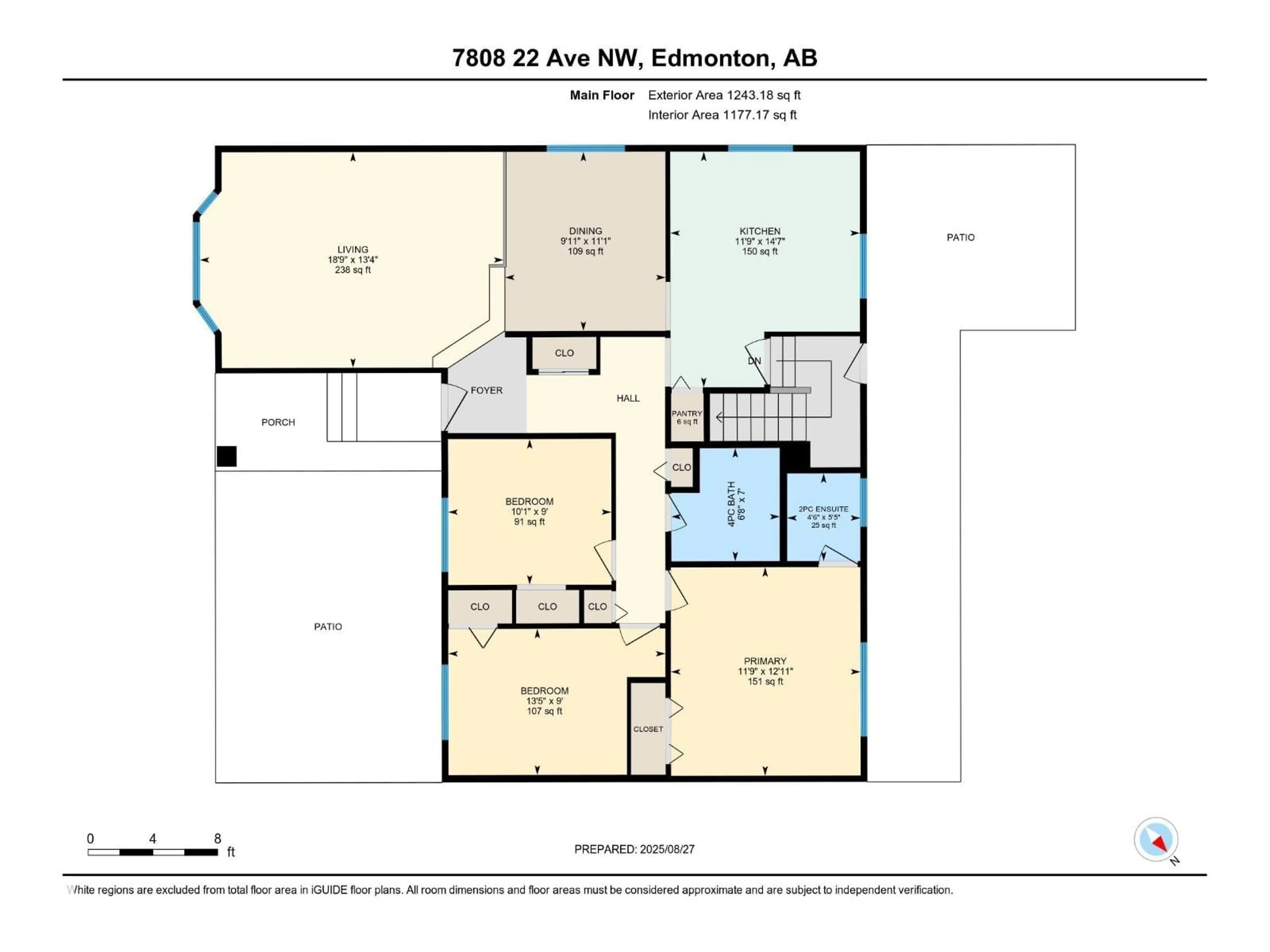 Floor plan for 7808 22 AV, Edmonton Alberta T6K2E3