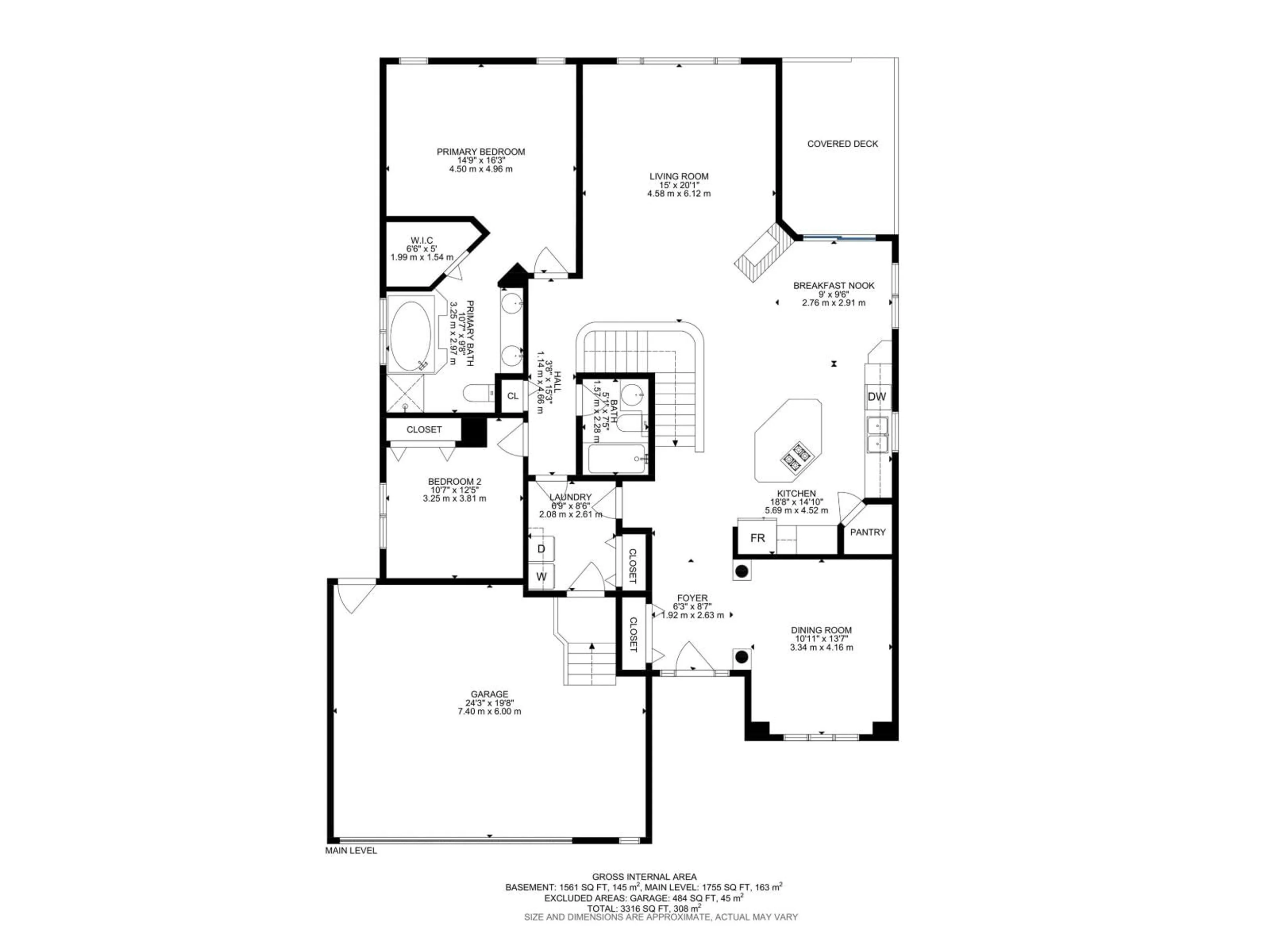 Floor plan for SW - 172 BLACKBURN W, Edmonton Alberta T6W1B6