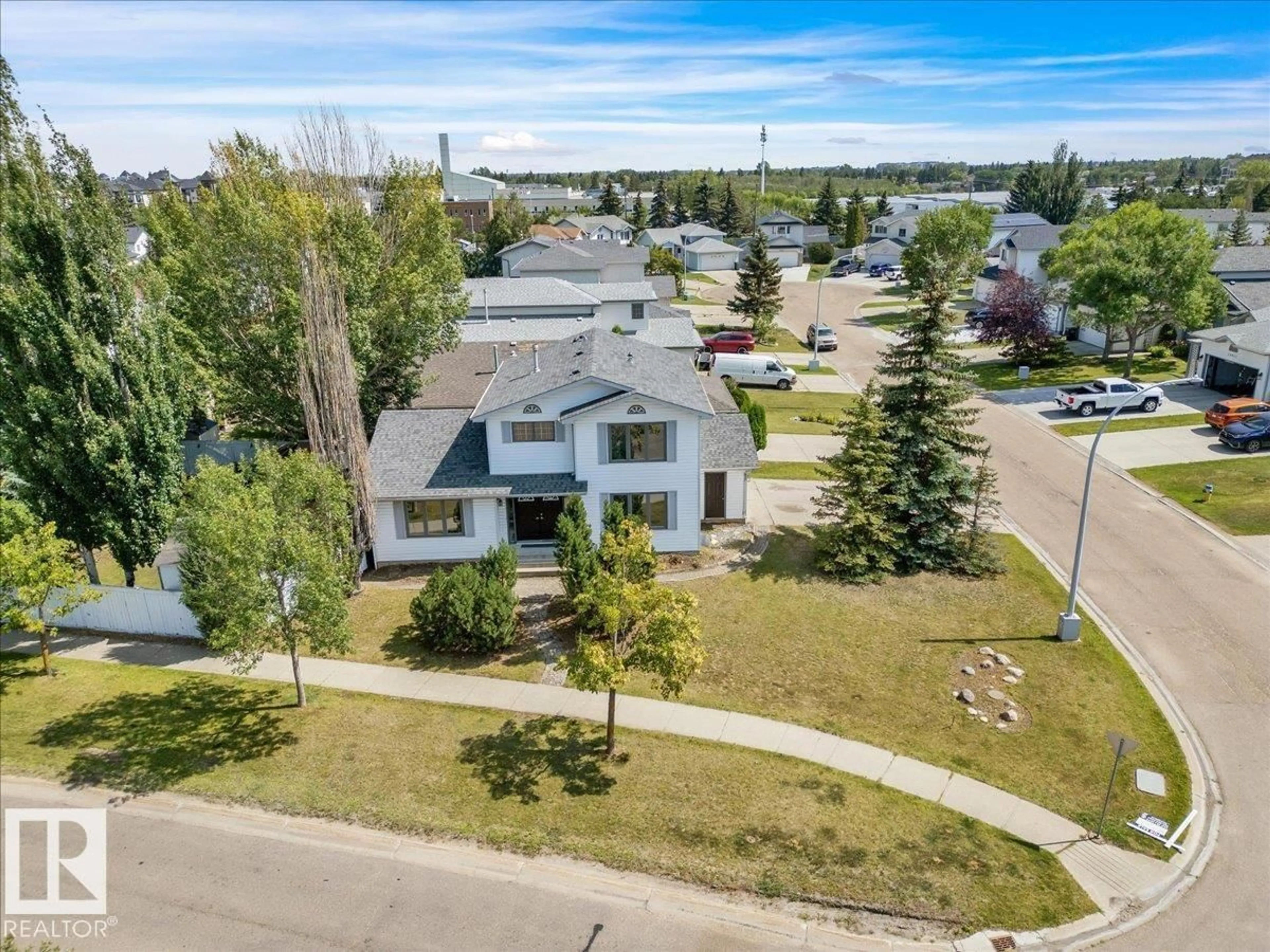 A pic from outside/outdoor area/front of a property/back of a property/a pic from drone, street for 12836 144 AV, Edmonton Alberta T6V1C7