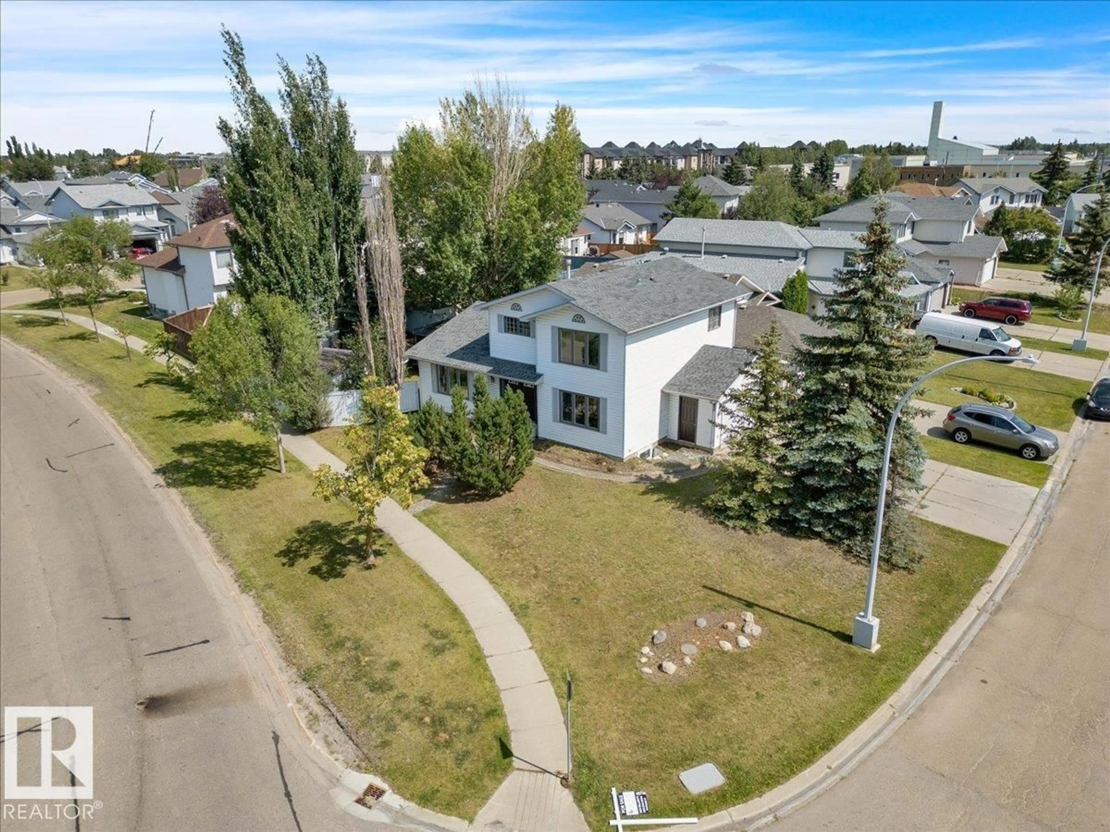 A pic from outside/outdoor area/front of a property/back of a property/a pic from drone, street for 12836 144 AV, Edmonton Alberta T6V1C7