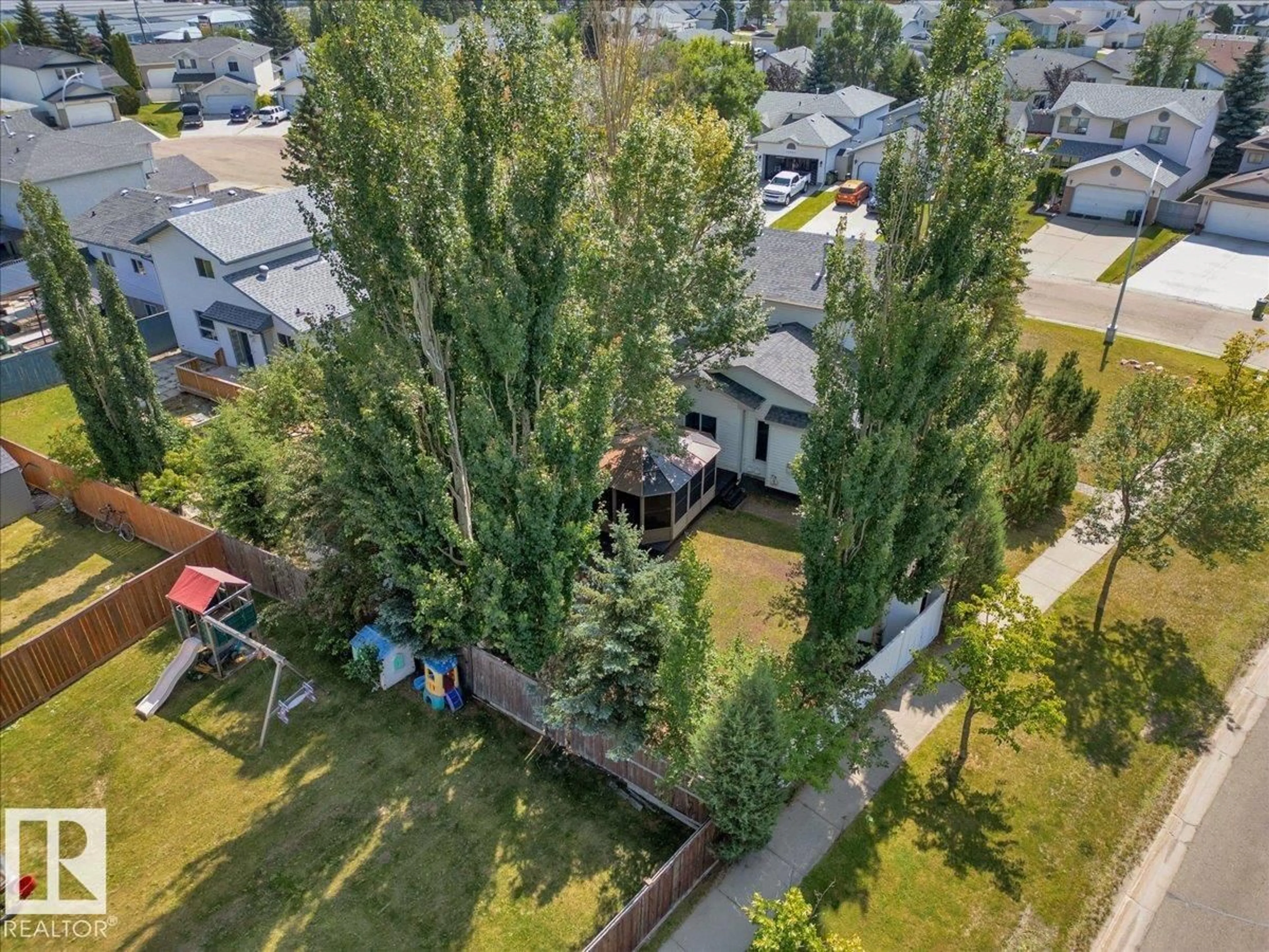 A pic from outside/outdoor area/front of a property/back of a property/a pic from drone, street for 12836 144 AV, Edmonton Alberta T6V1C7
