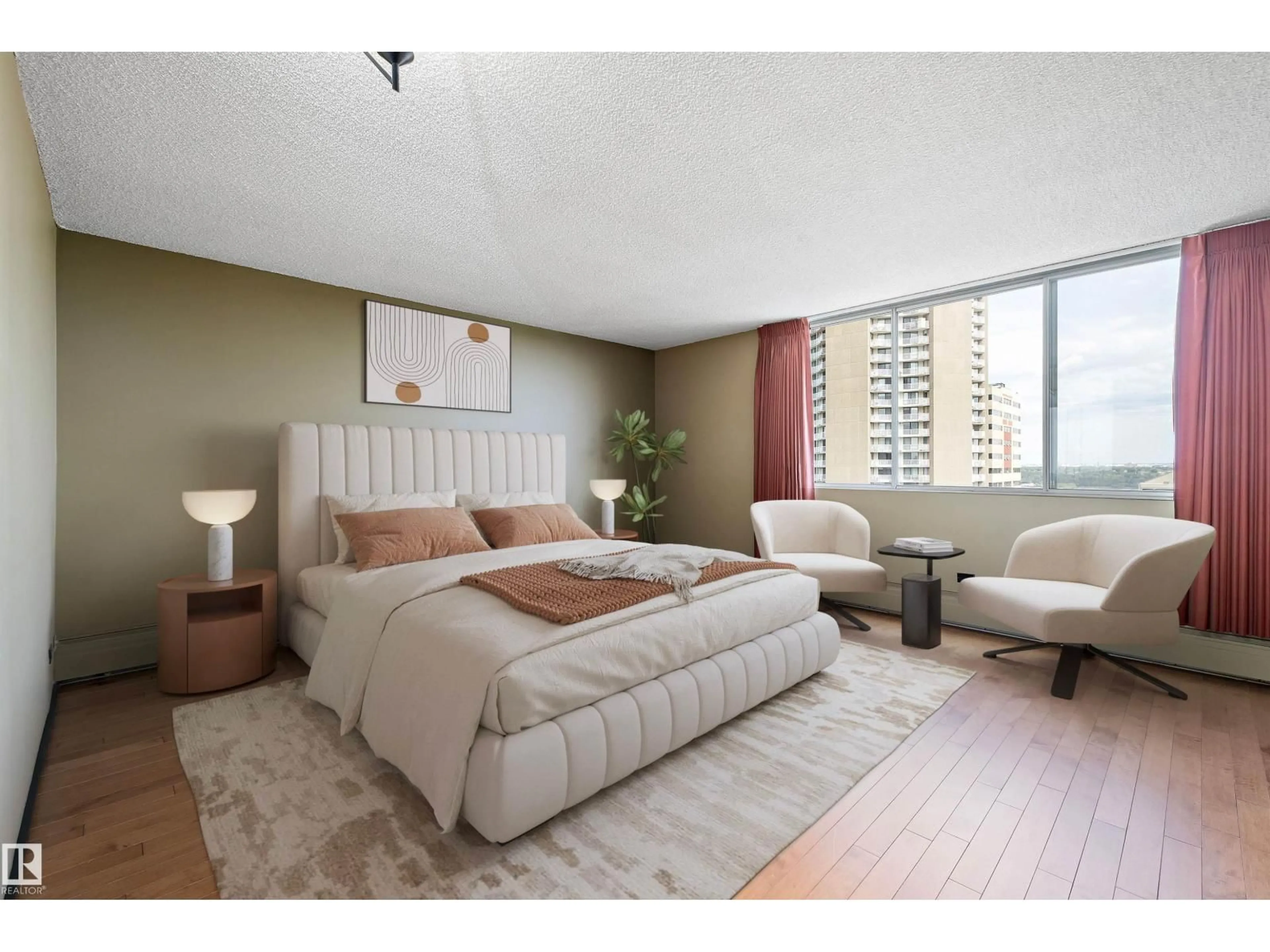 Bedroom with bed, carpet floor for 9923 - 1101 103 ST, Edmonton Alberta T5K2J3