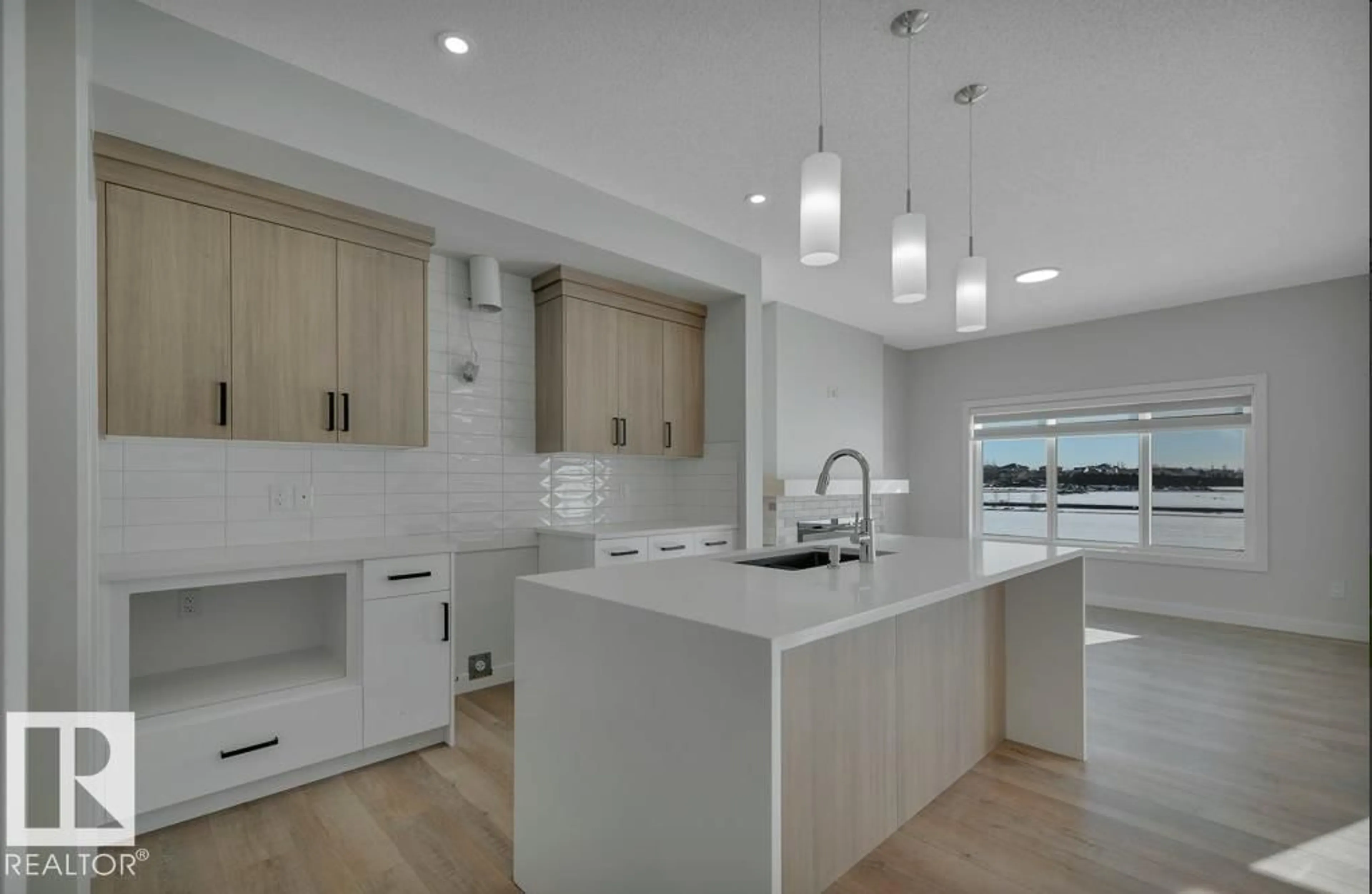 Open concept kitchen, ceramic/tile floor for 4217 66 ST, Beaumont Alberta T4X3E7