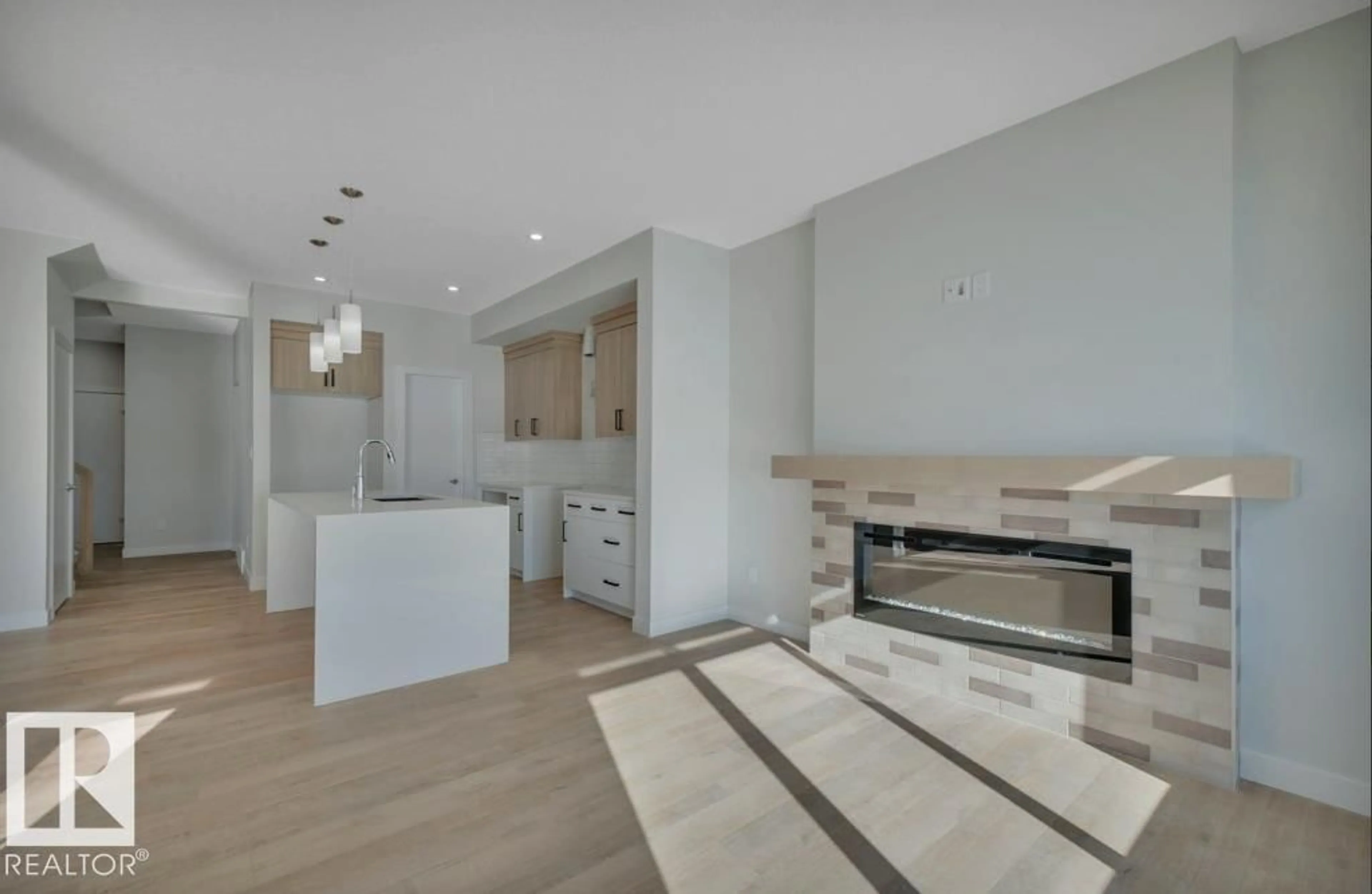 Open concept kitchen, ceramic/tile floor for 4217 66 ST, Beaumont Alberta T4X3E7