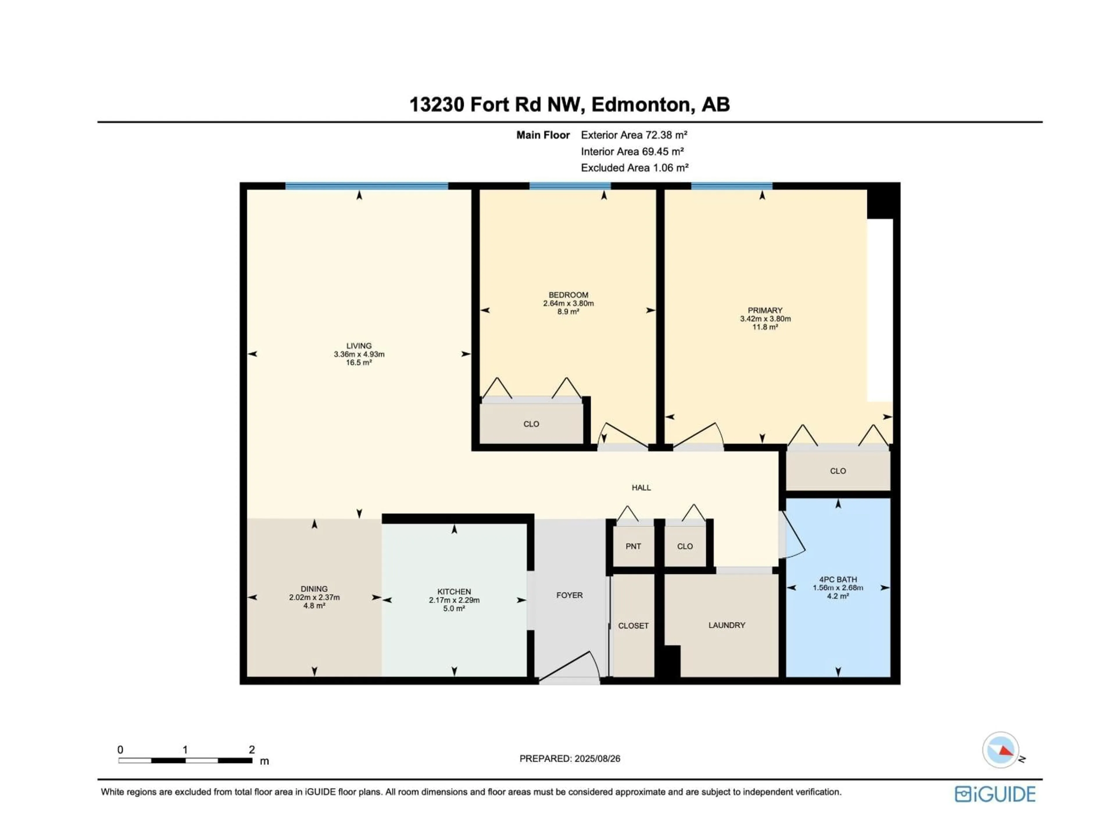 Floor plan for 4B - 13230 FORT RD, Edmonton Alberta T5A1C2