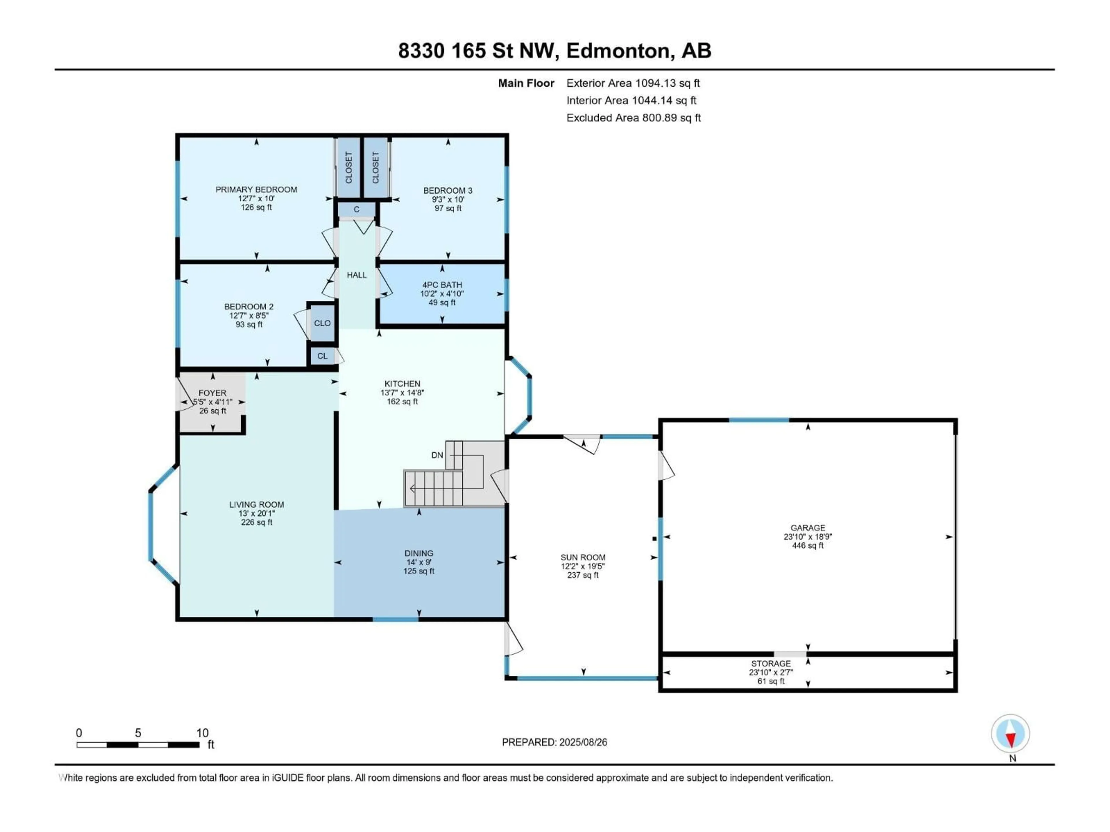 Floor plan for 8330 165 ST, Edmonton Alberta T5R2R4