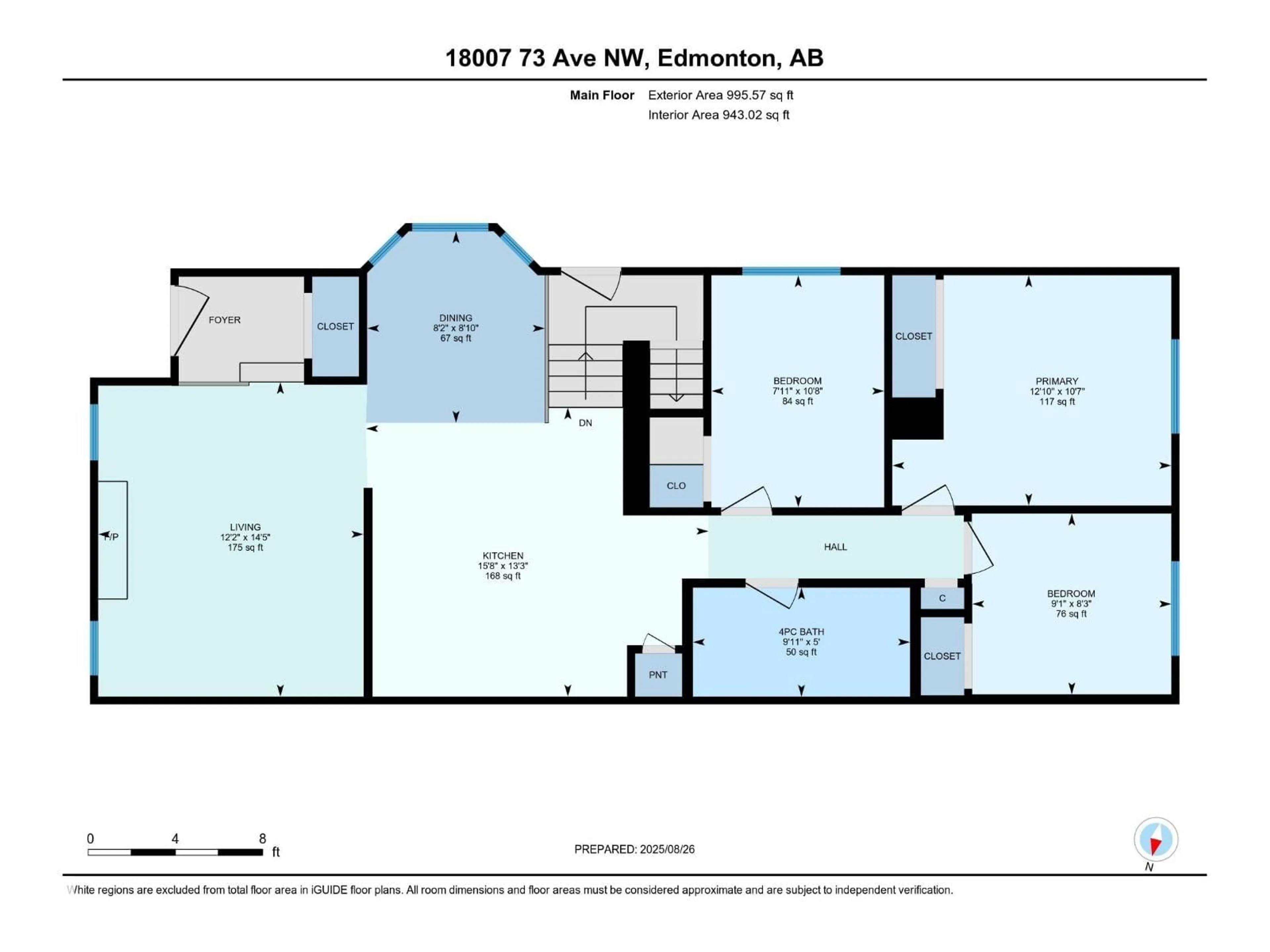 Floor plan for 18007 73 AV, Edmonton Alberta T5T3K2