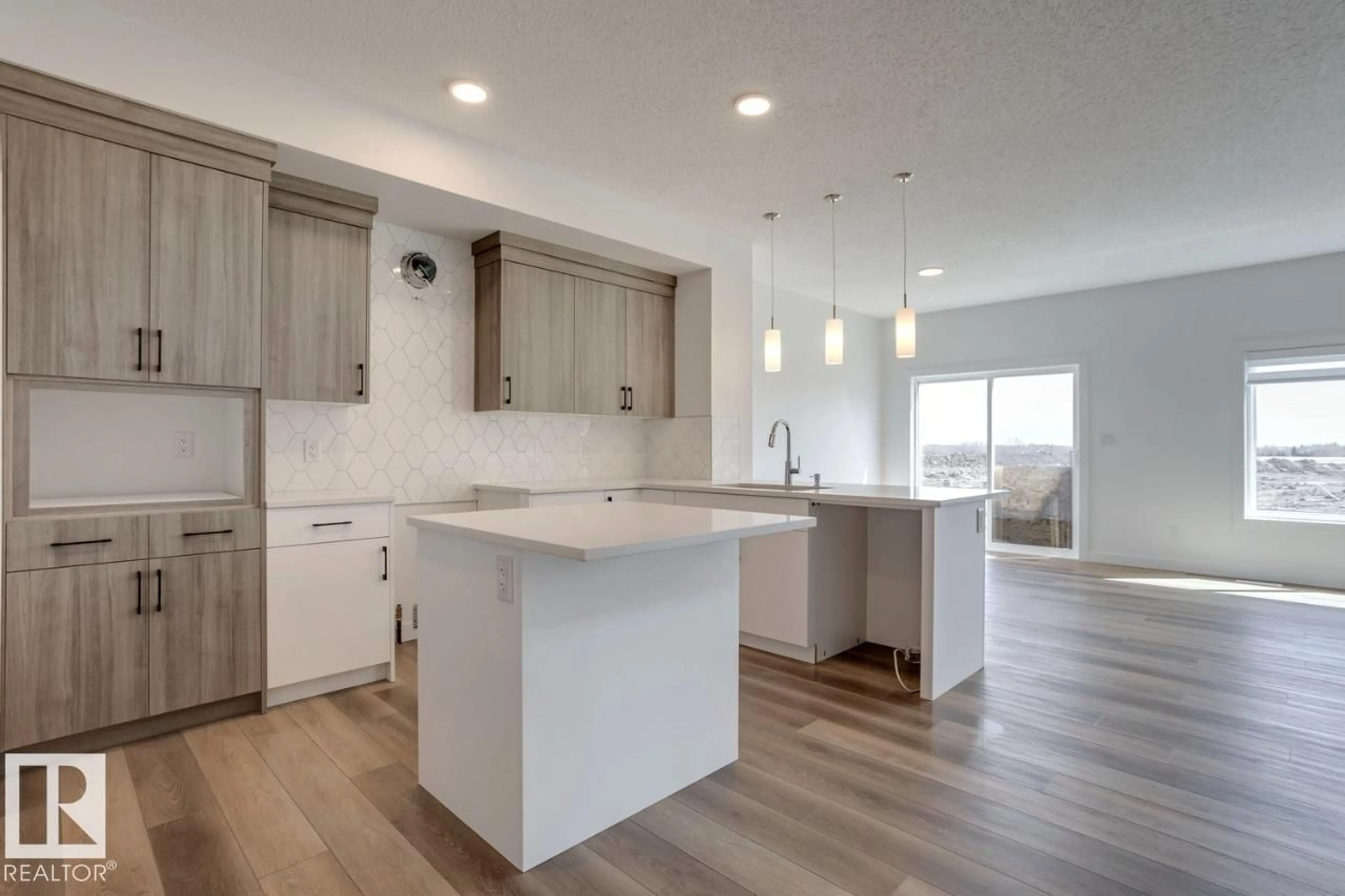 Open concept kitchen, unknown for 19019 20 AV, Edmonton Alberta T6M3E8