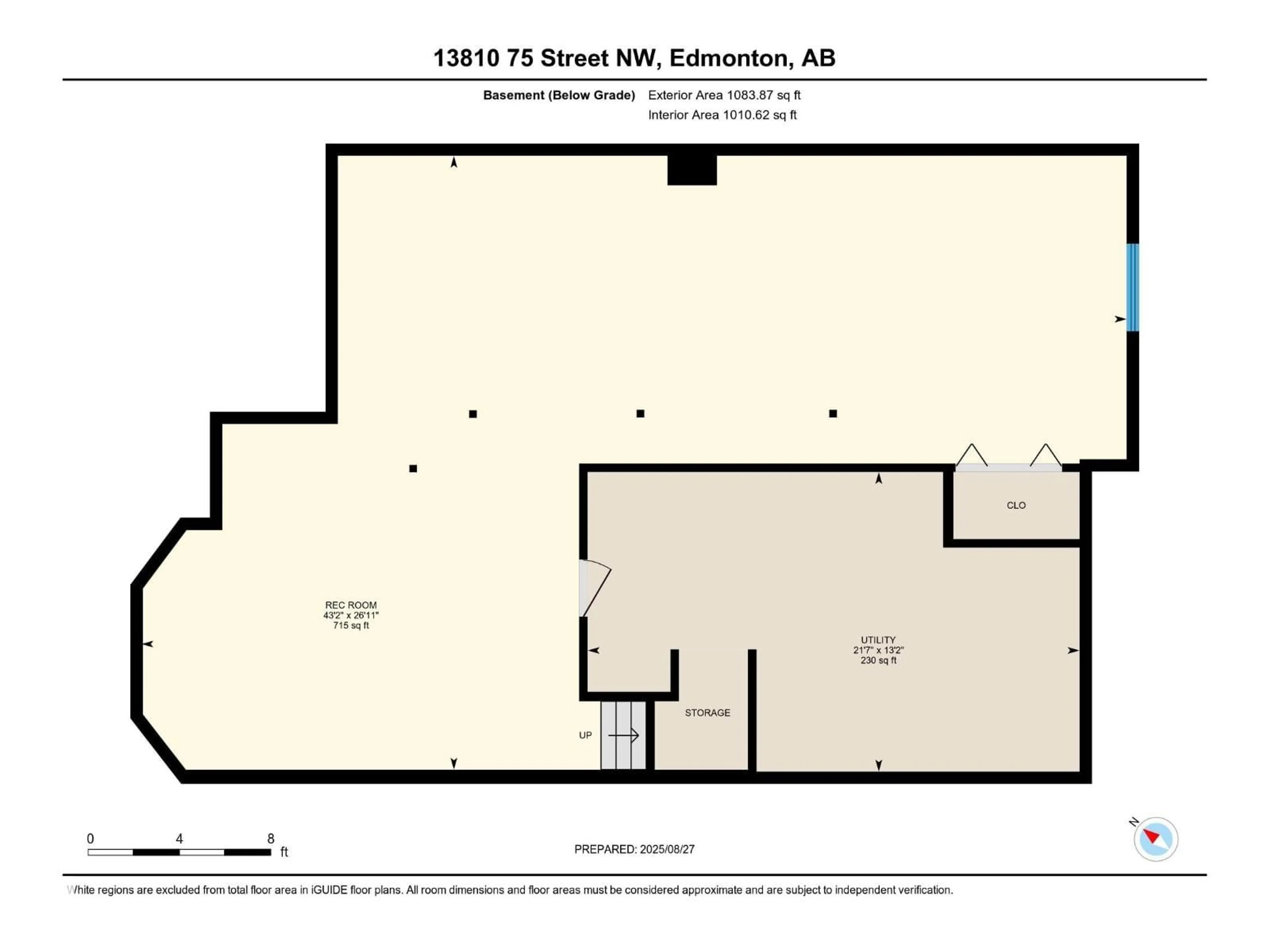 Floor plan for NW - 13810 75 ST, Edmonton Alberta T5C3R3