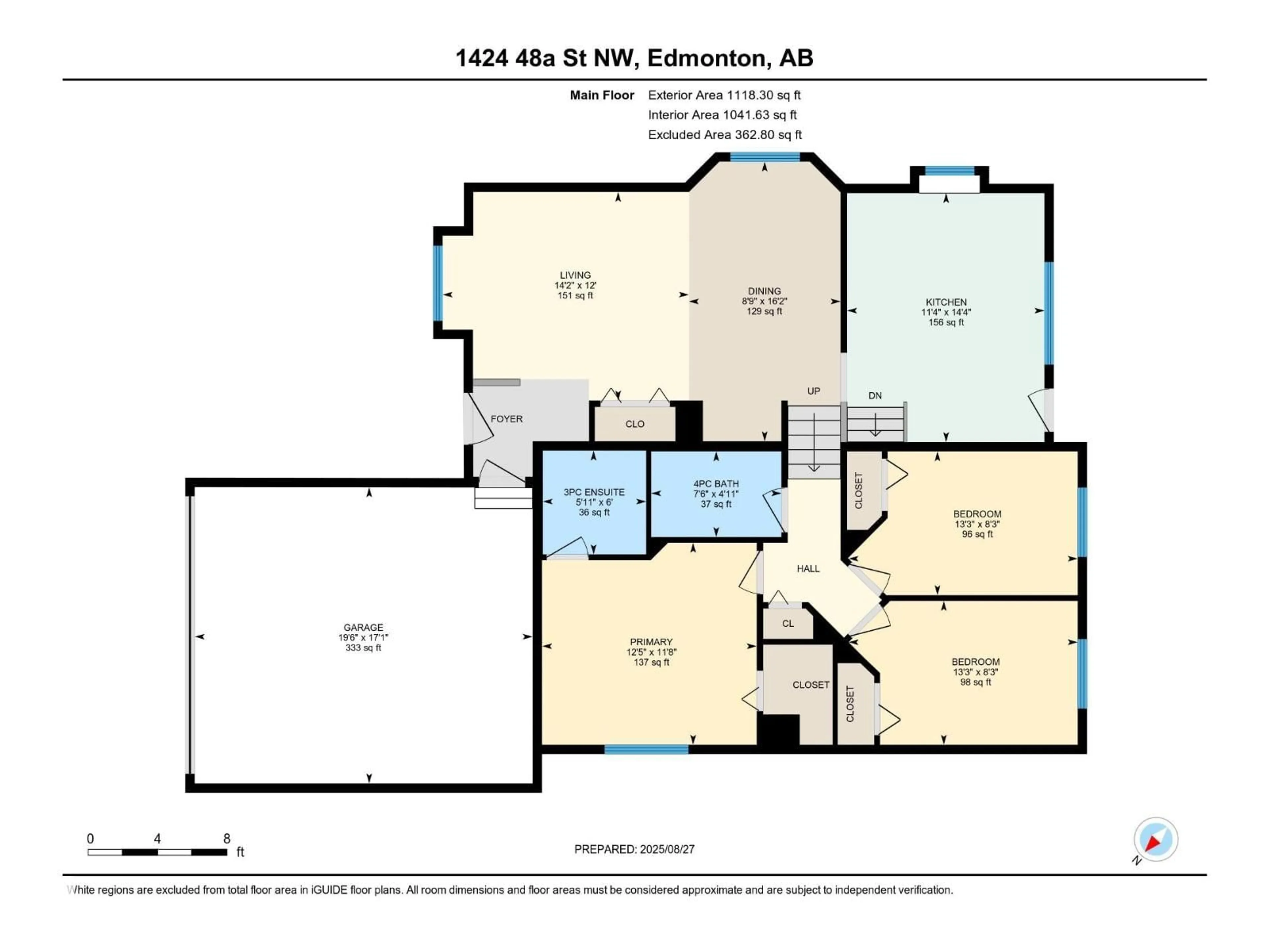 Floor plan for NW - 1424 48A ST, Edmonton Alberta T6L6H9