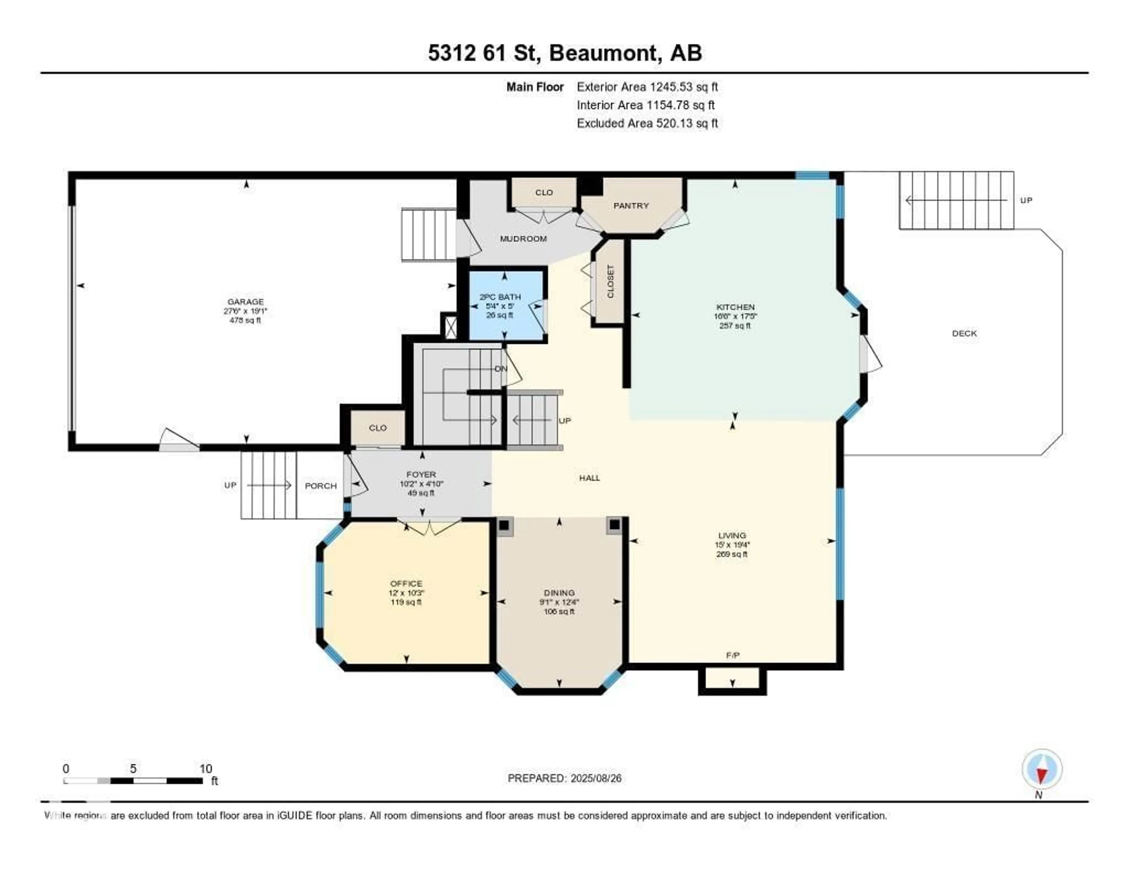 Floor plan for 5312 61 ST, Beaumont Alberta T4X0B1