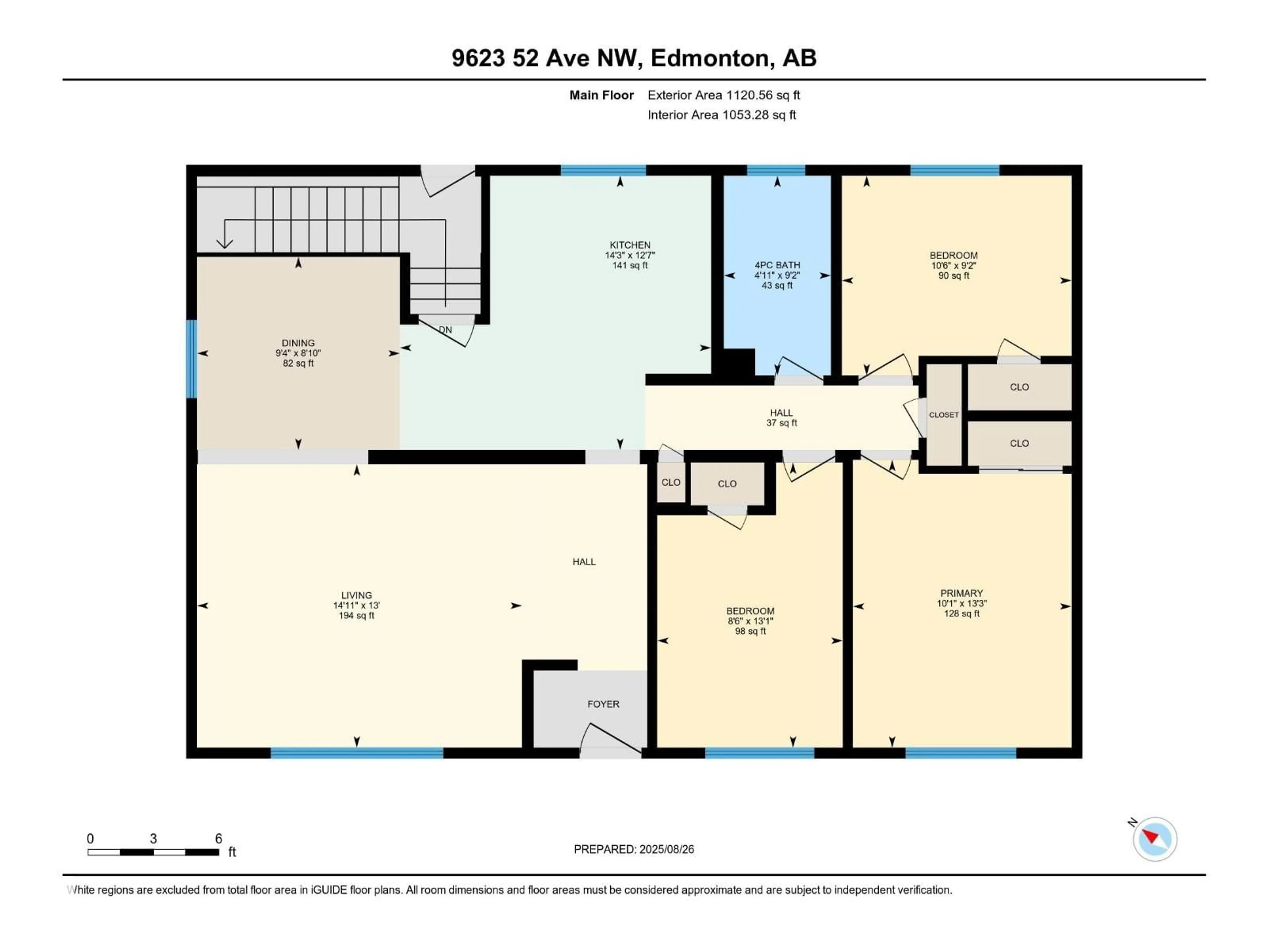 Floor plan for NW - 9623 52 ST, Edmonton Alberta T6B1G8