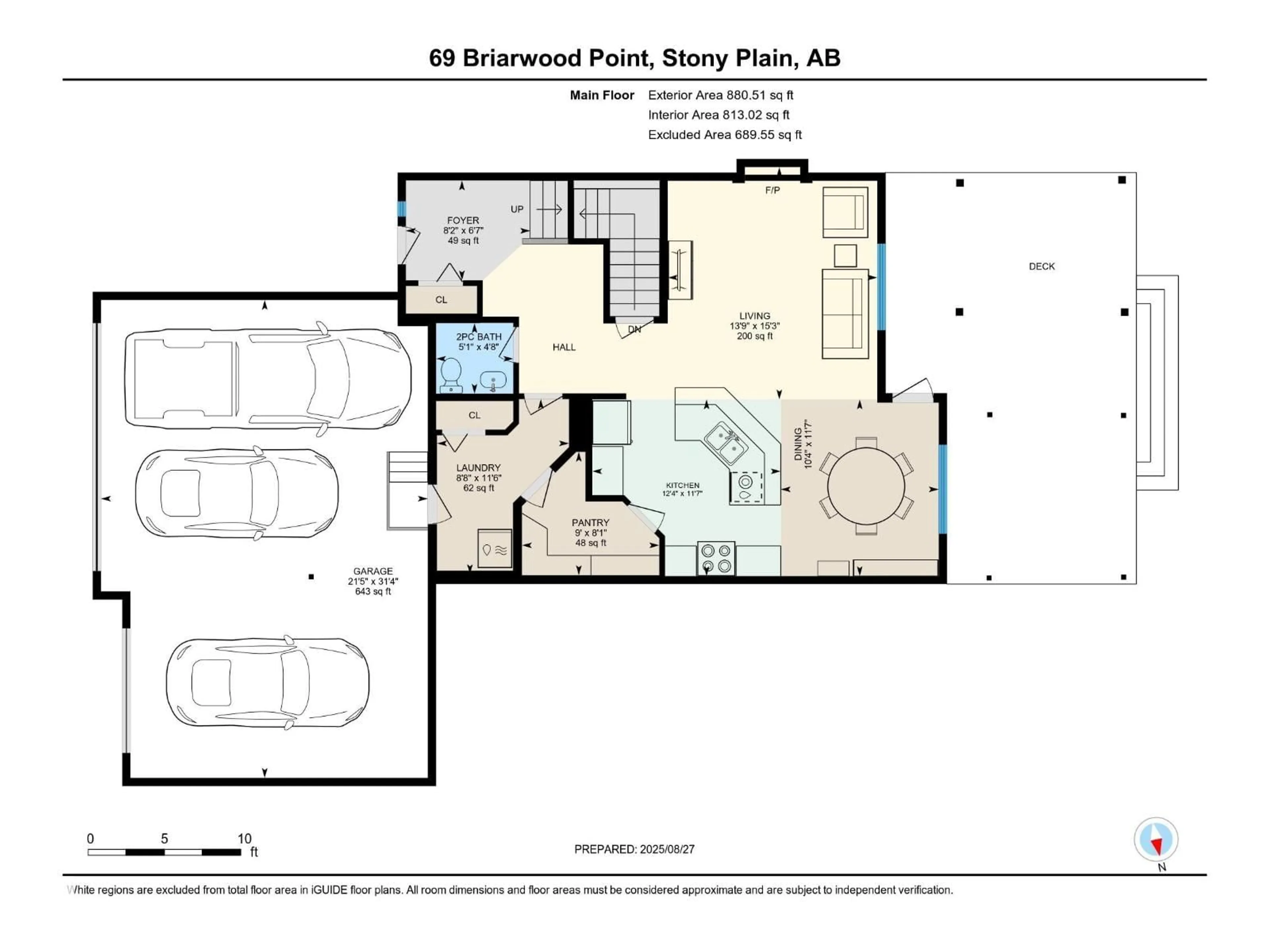 Floor plan for 69 BRIARWOOD PT, Stony Plain Alberta T7Z2Z2
