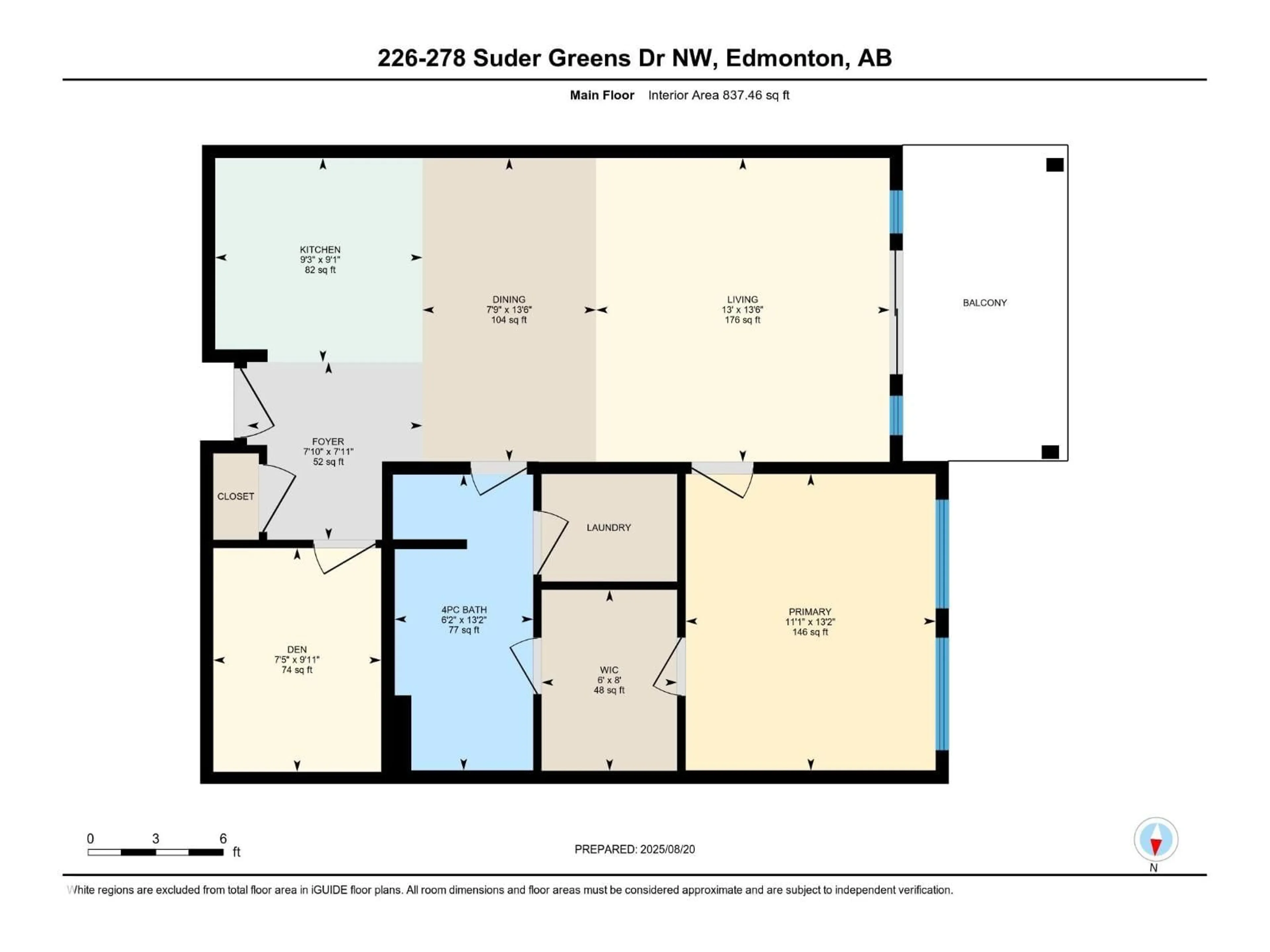Floor plan for 278 - 226 SUDER GREENS DR, Edmonton Alberta T5T6V6