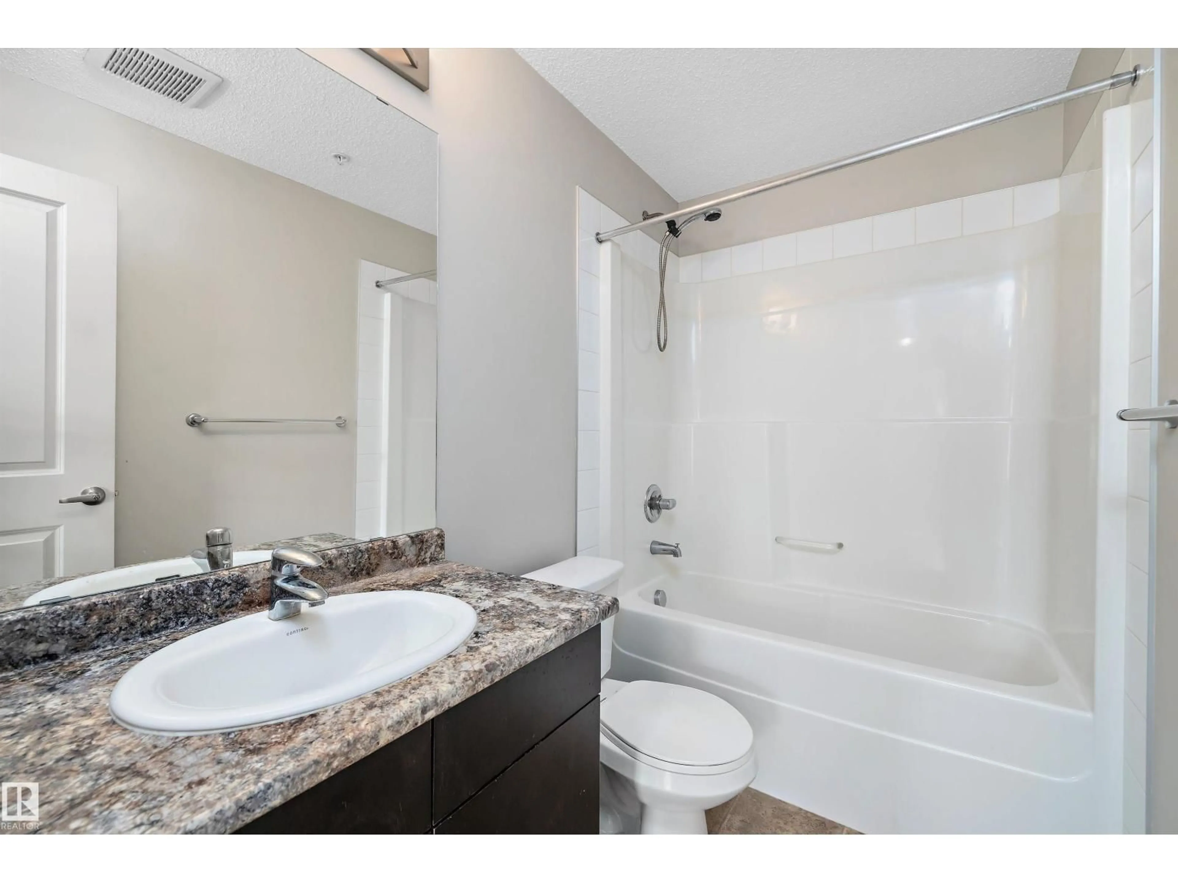 Standard bathroom, ceramic/tile floor for #302 - 142 EBBERS BV, Edmonton Alberta T5Y3W2