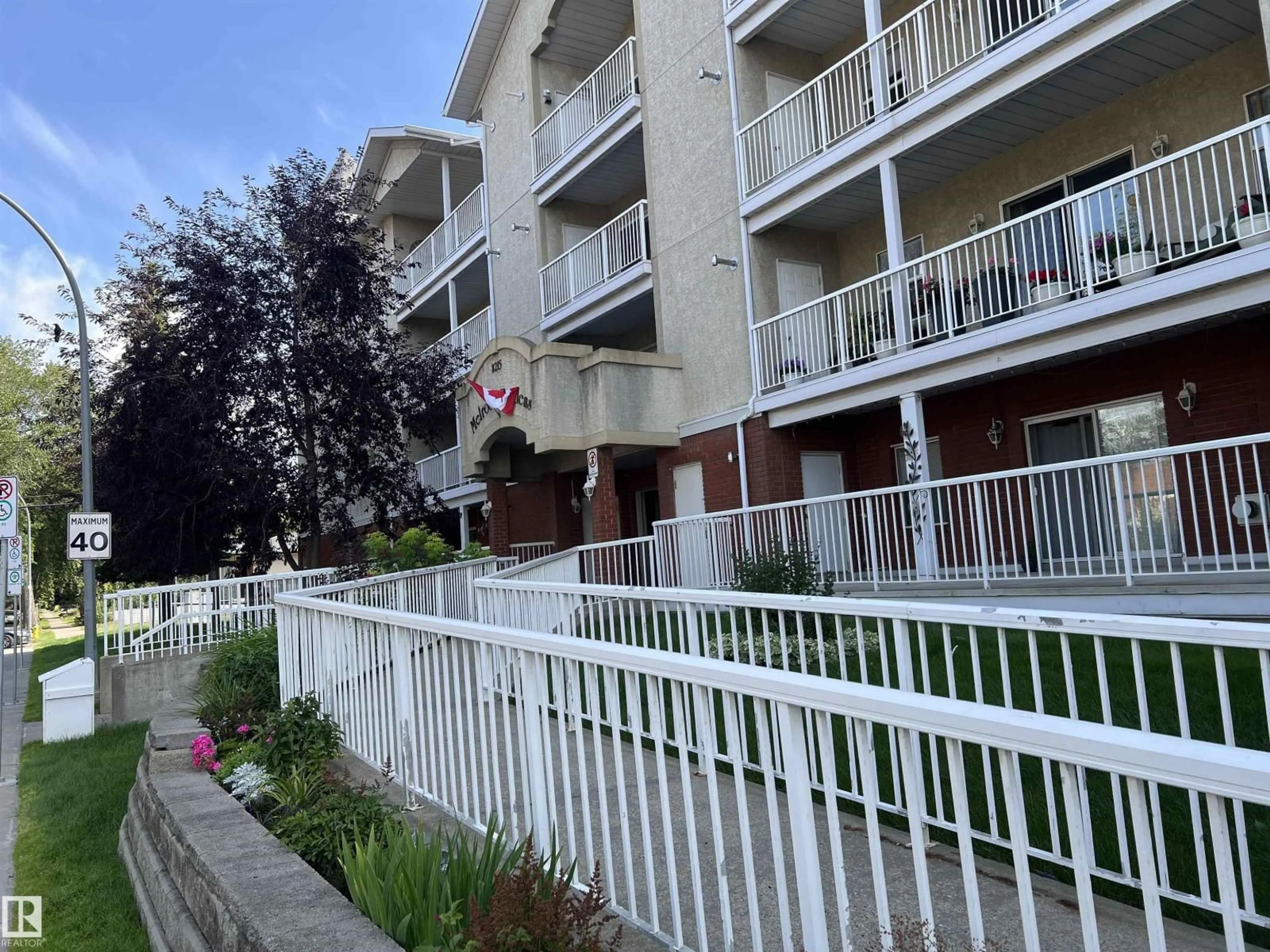 Balcony in the apartment, city buildings view from balcony for 301 - 8215 84 AV, Edmonton Alberta T6C4R2