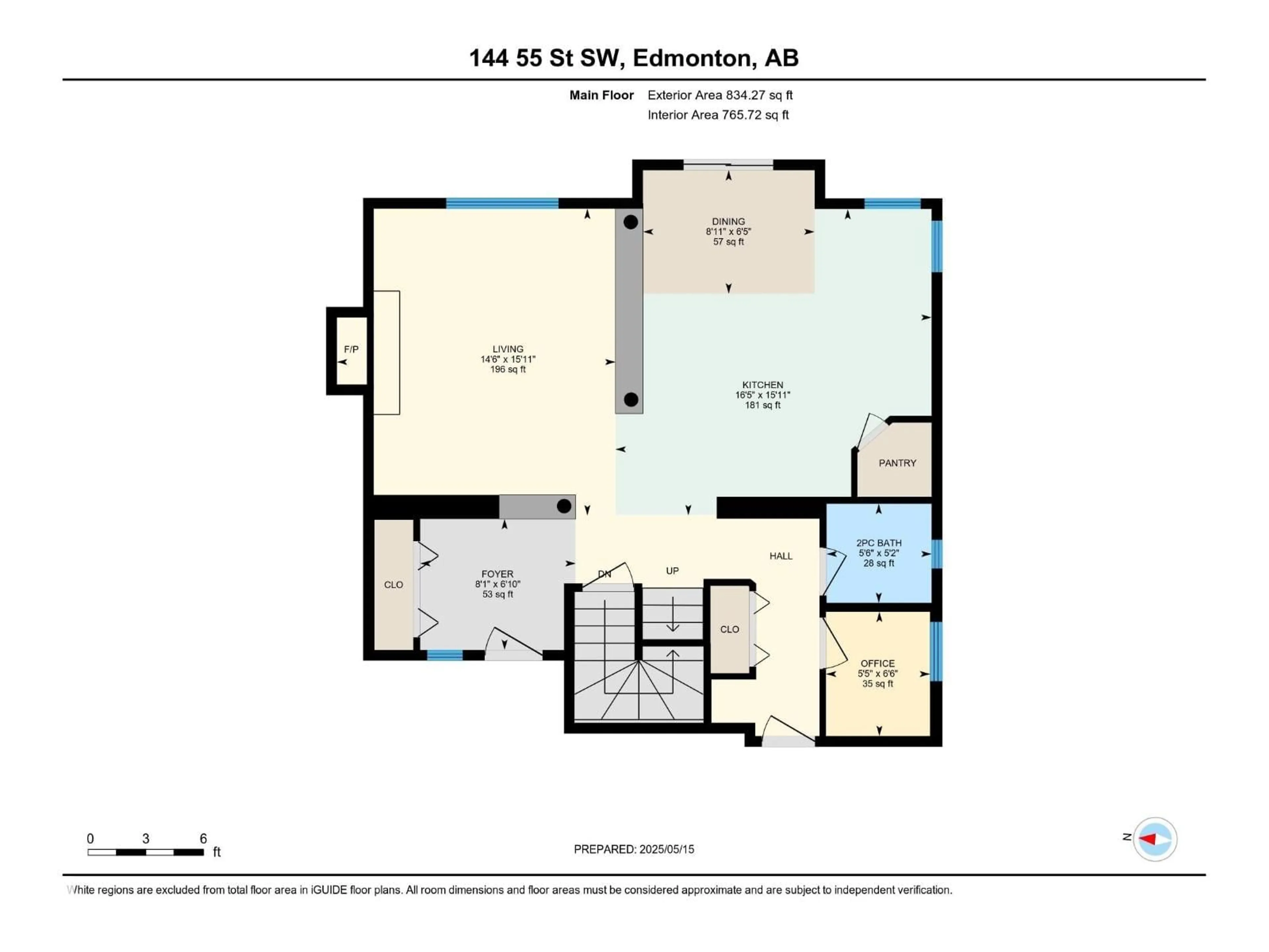 Floor plan for SW - 144 55 ST, Edmonton Alberta T6X0L2