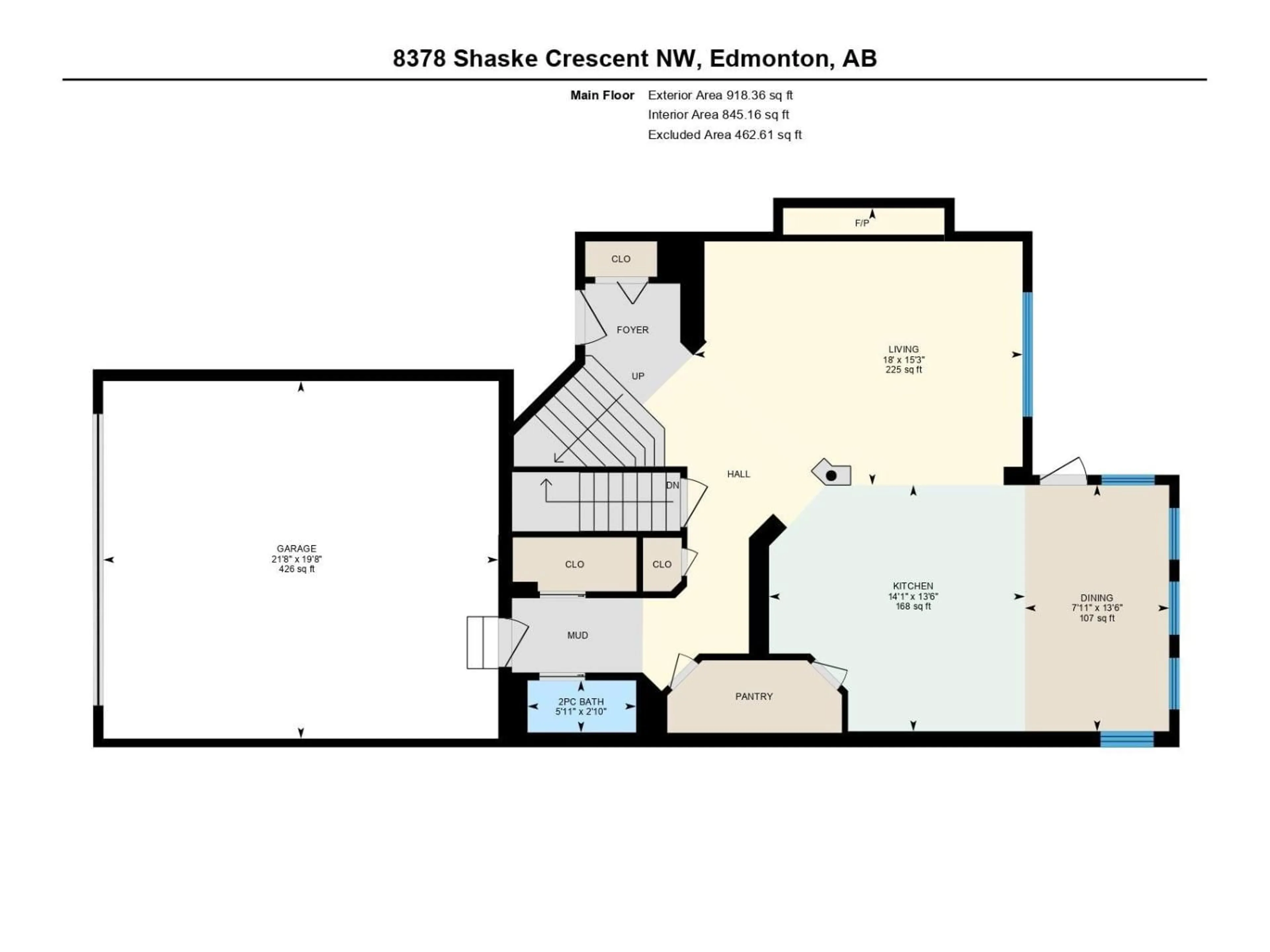 Floor plan for 8378 SHASKE CR, Edmonton Alberta T6R0B5