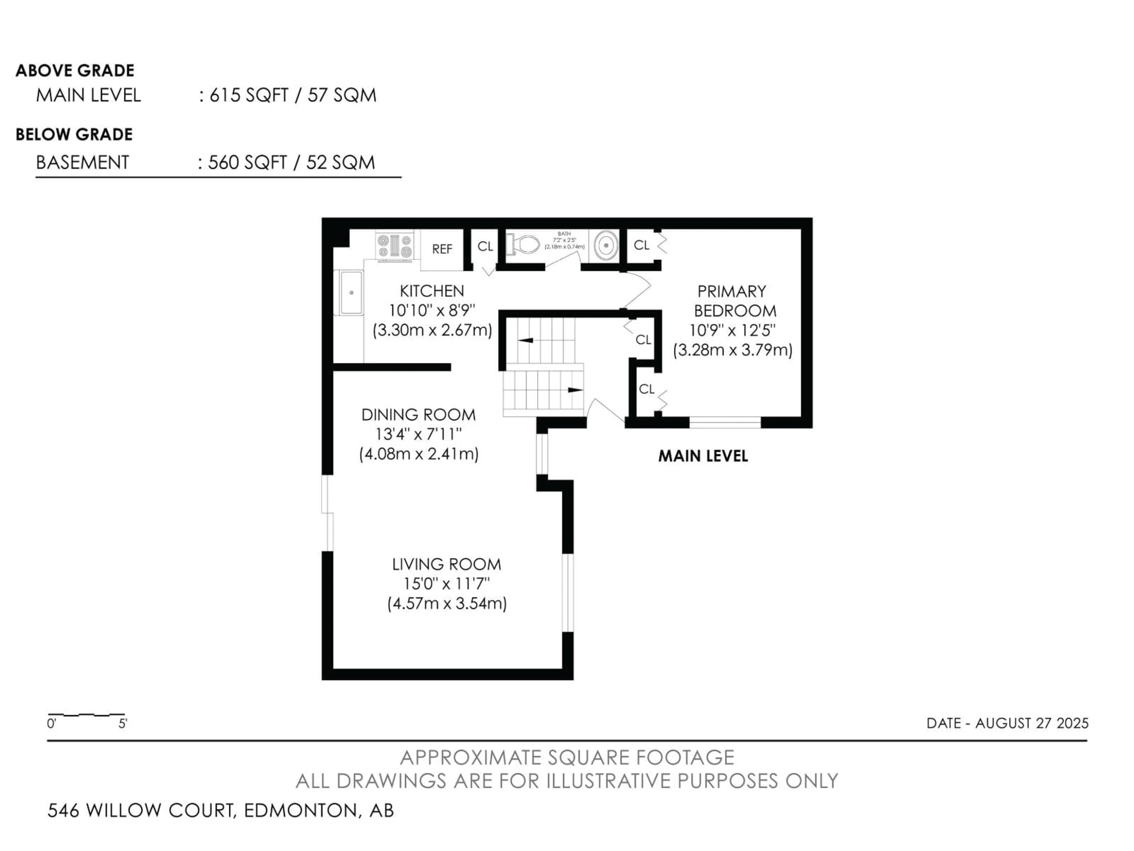 Floor plan for 546 WILLOW CO, Edmonton Alberta T5T2K7