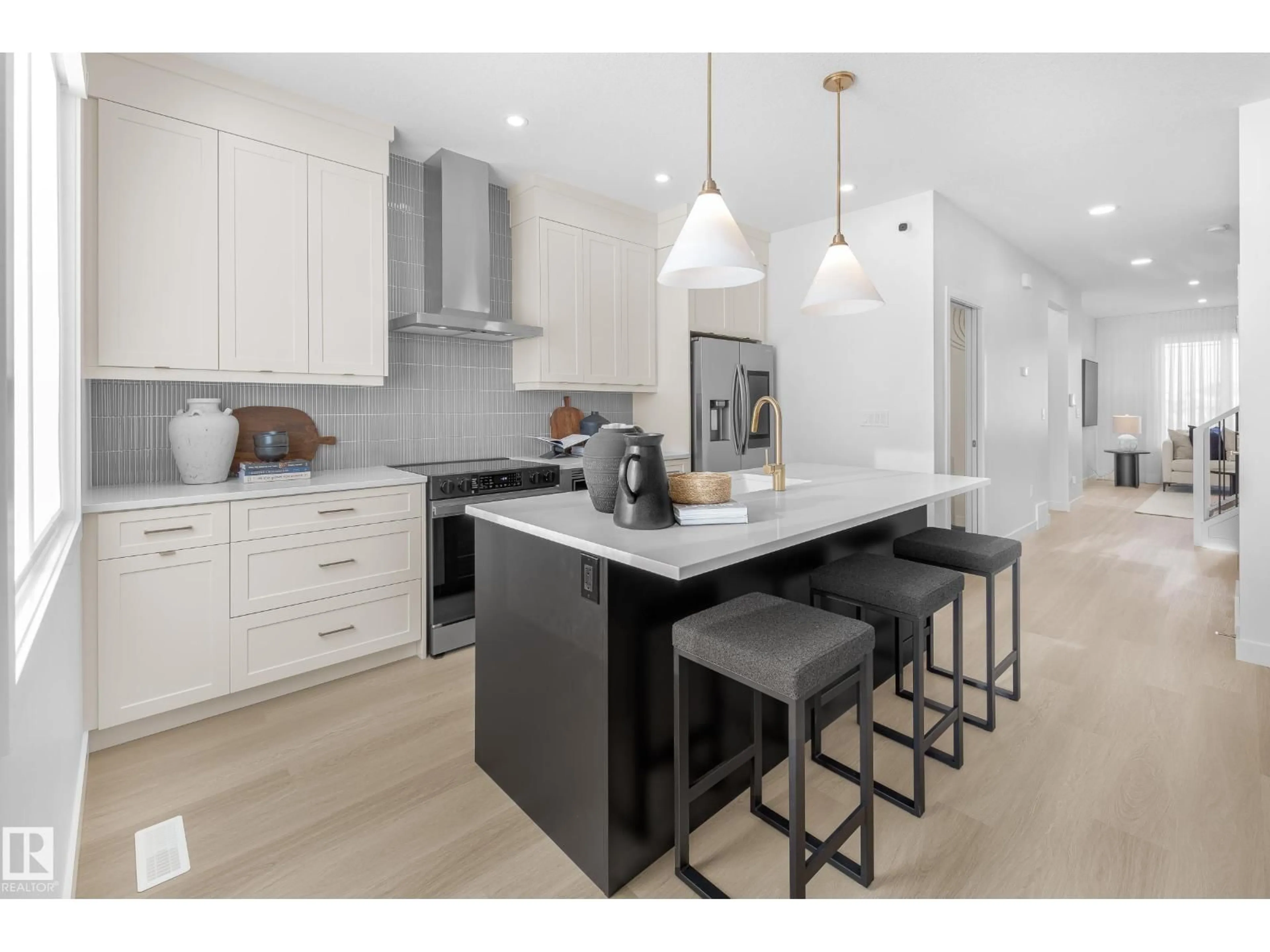 Open concept kitchen, ceramic/tile floor for 2222 MUCKLEPLUM CR, Edmonton Alberta T6X3G7