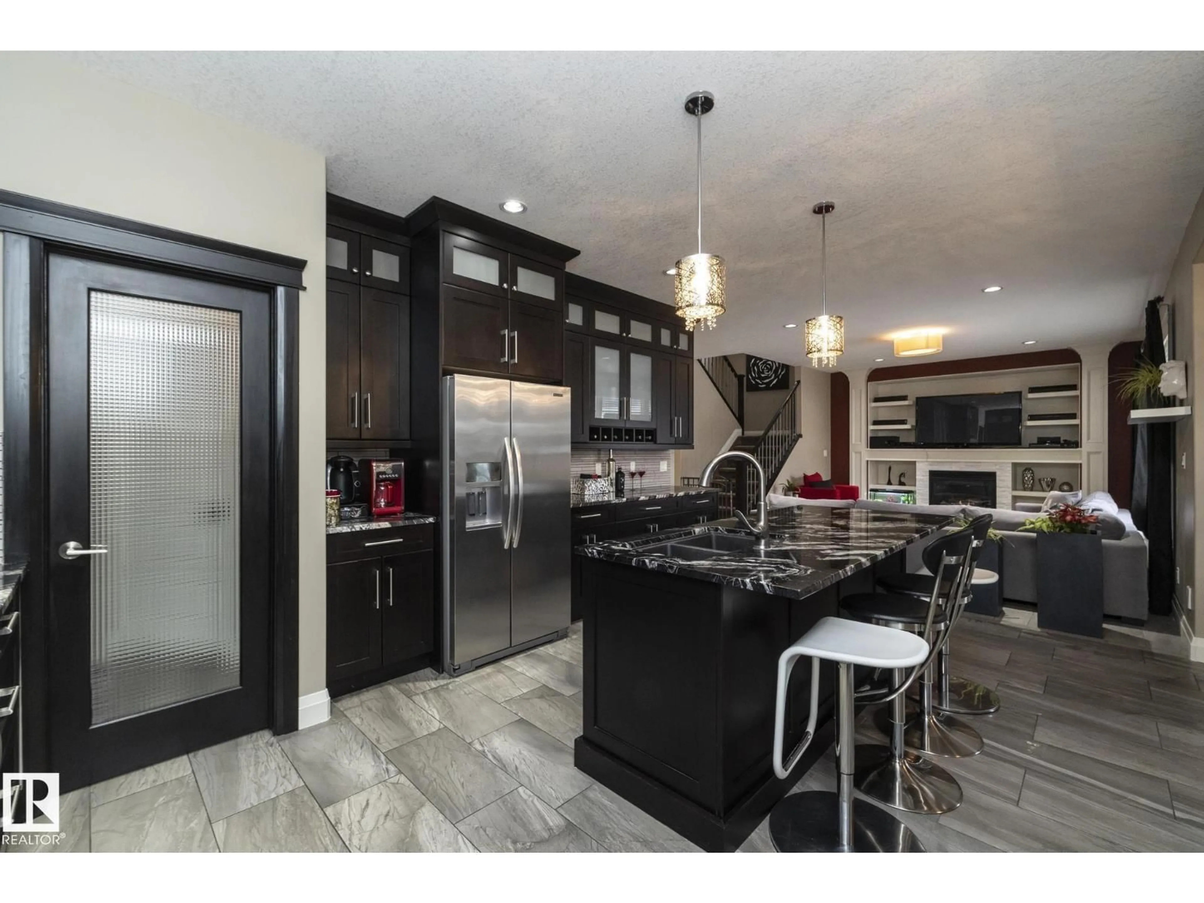Open concept kitchen, ceramic/tile floor for 2252 CAMERON RAVINE CO, Edmonton Alberta T6M0L9