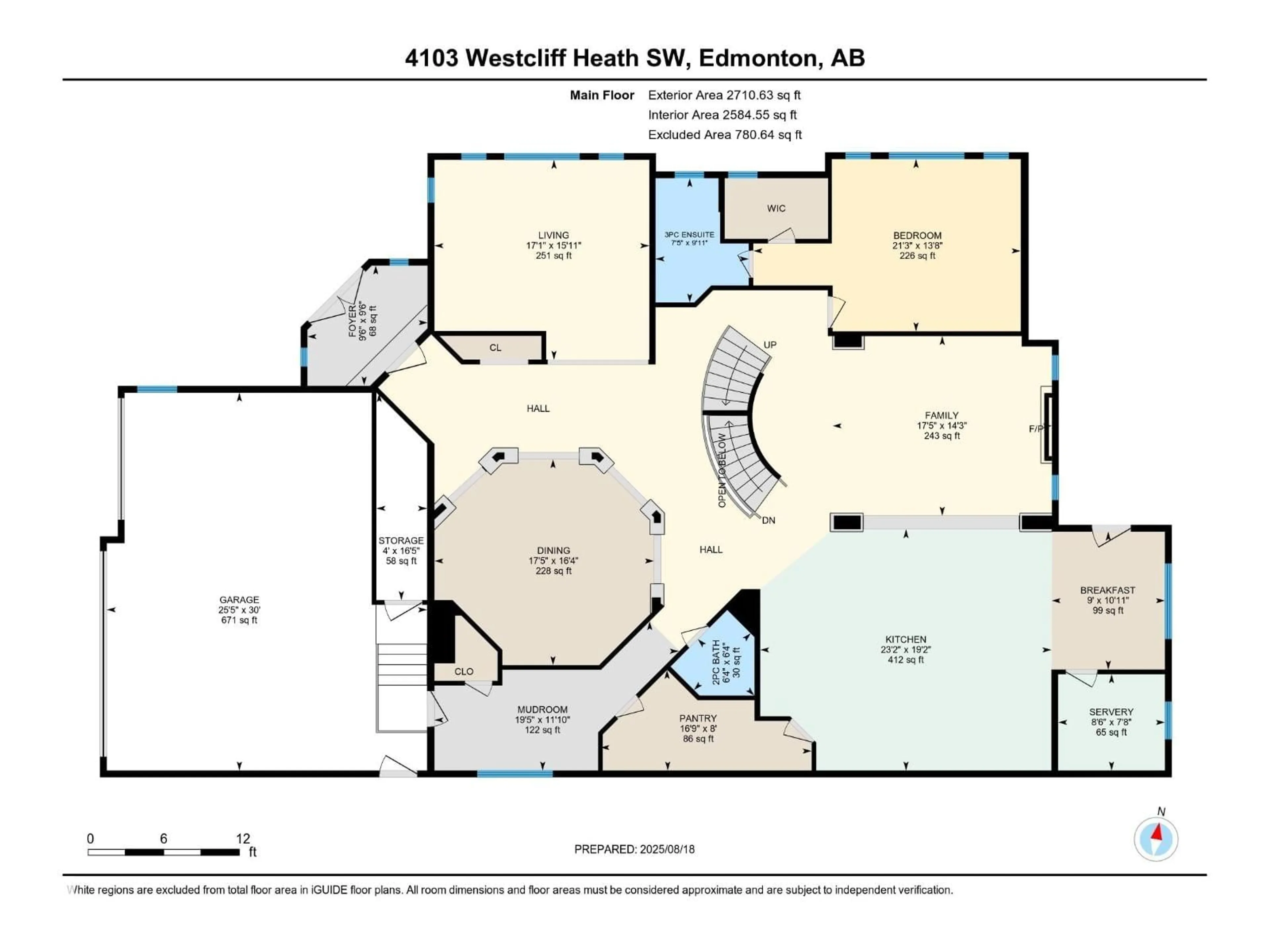 Floor plan for 4103 WESTCLIFF HEATH HE SW, Edmonton Alberta T6W0X9