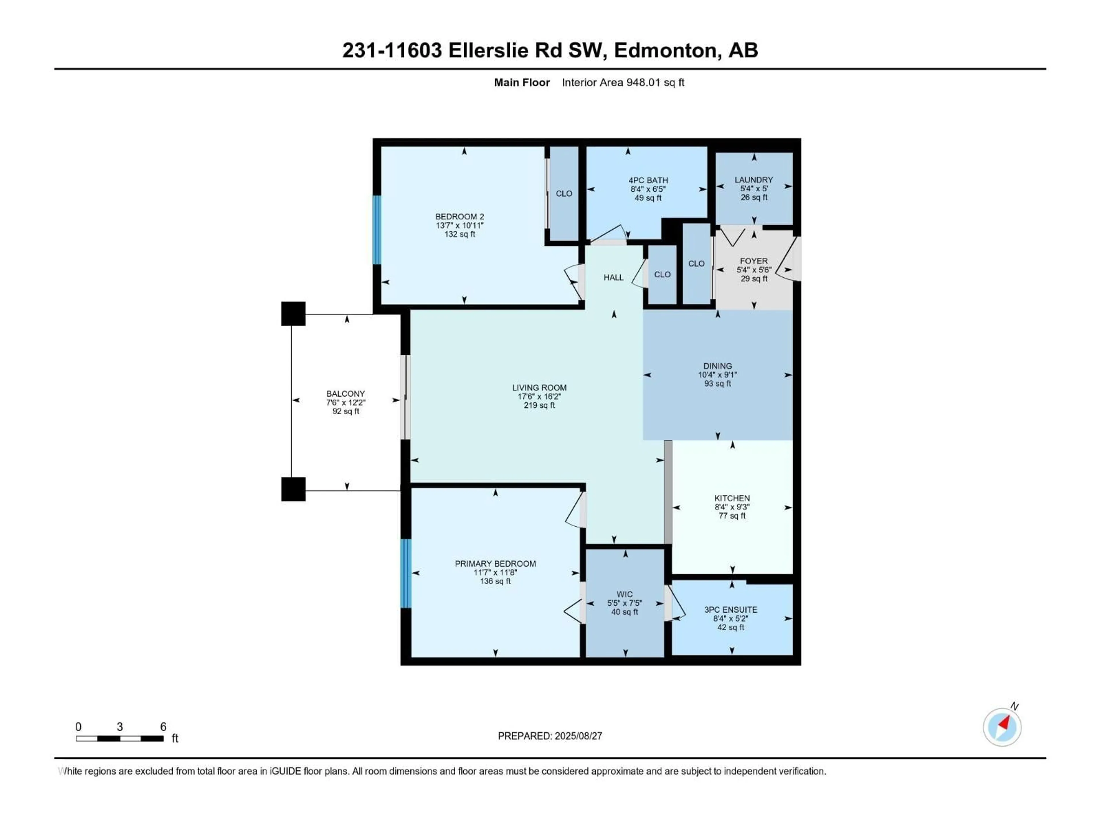 Floor plan for 231 11603 ELLERSLIE RD, Edmonton Alberta T6W0J3