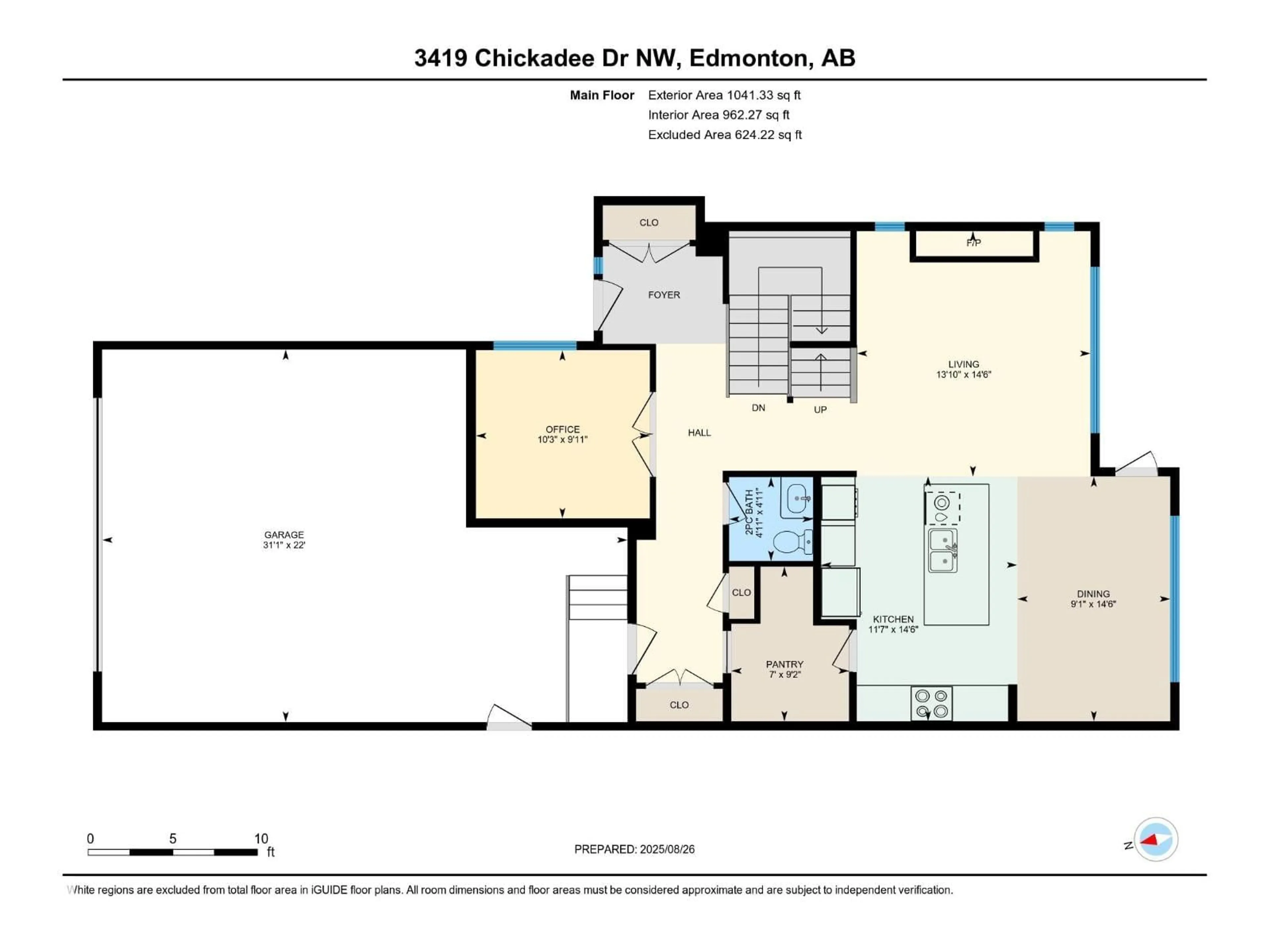 Floor plan for 3419 CHICKADEE DR, Edmonton Alberta T5S0L1