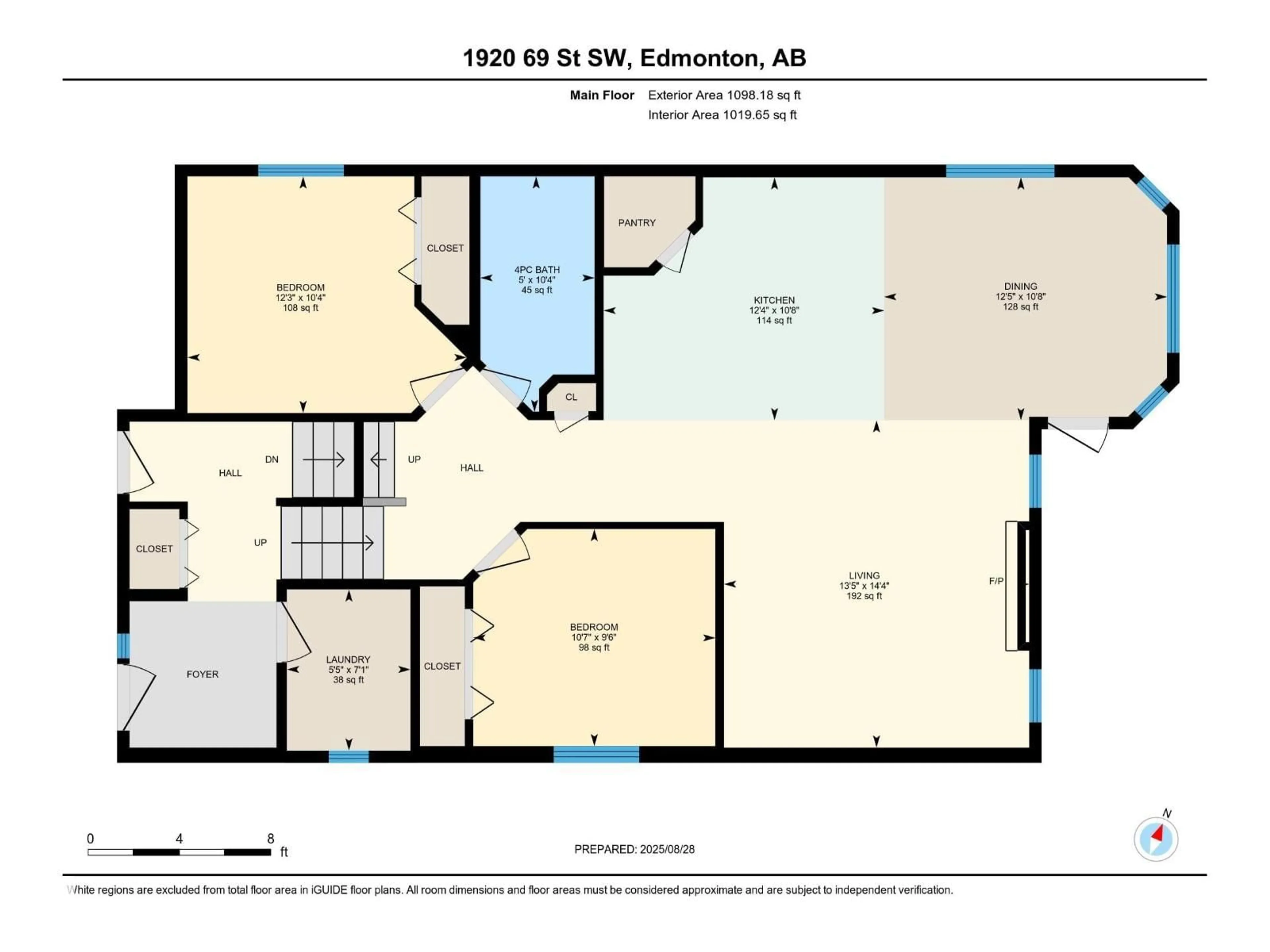 Floor plan for SW - 1920 69 ST, Edmonton Alberta T6X0L8