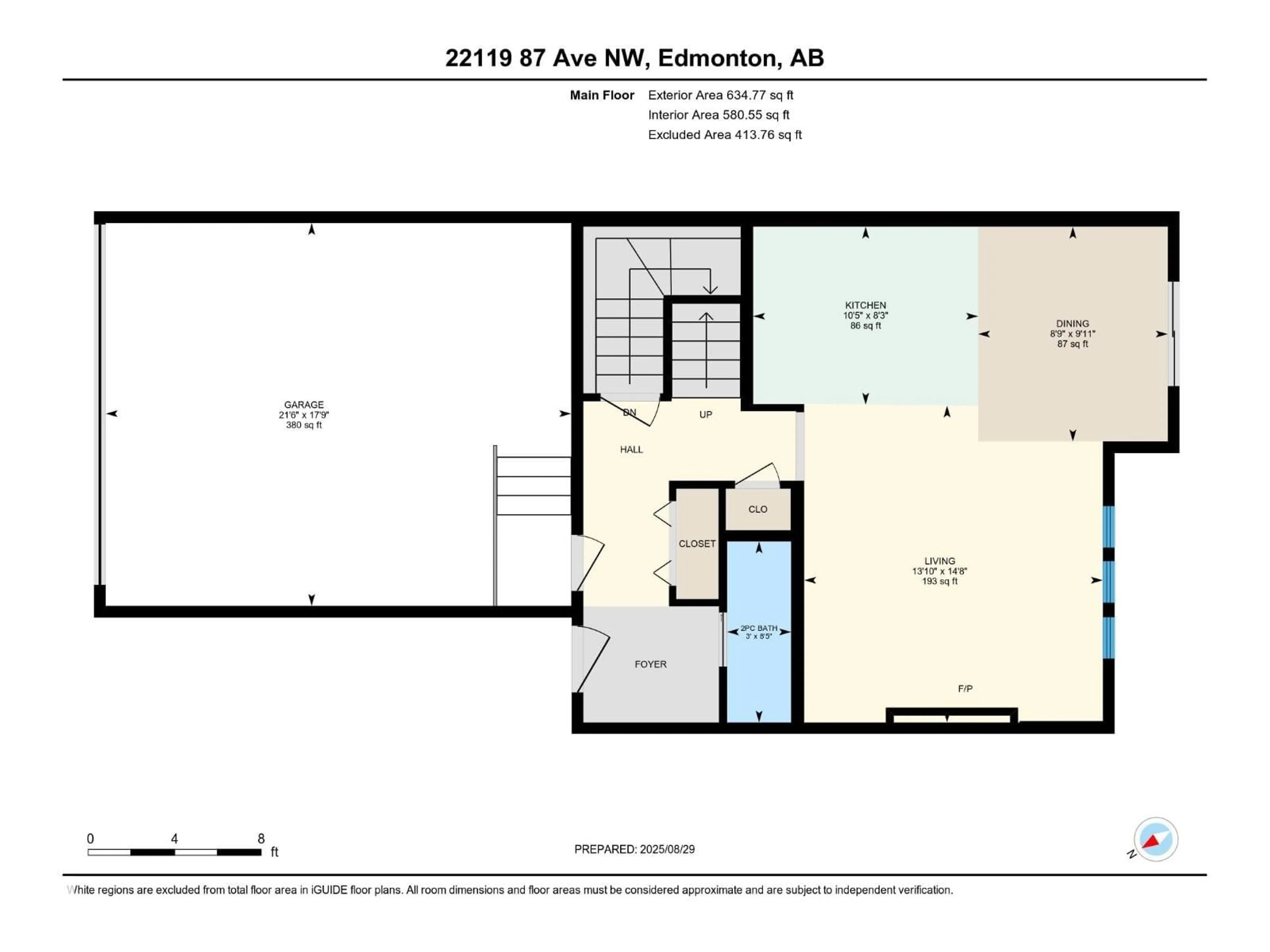 Floor plan for 22119 87 AV, Edmonton Alberta T5T7H7