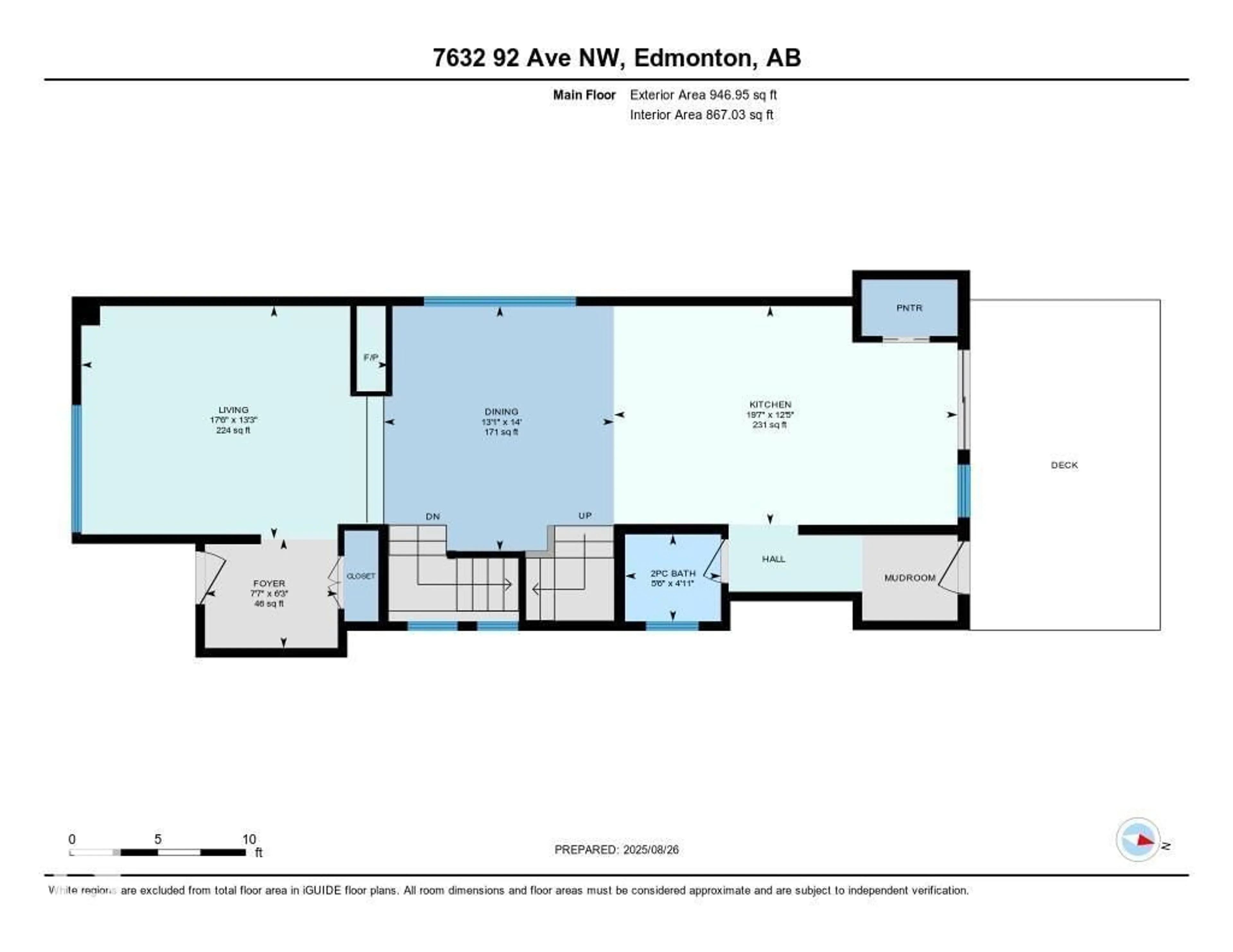Floor plan for 7632 92 AV, Edmonton Alberta T6C1R4