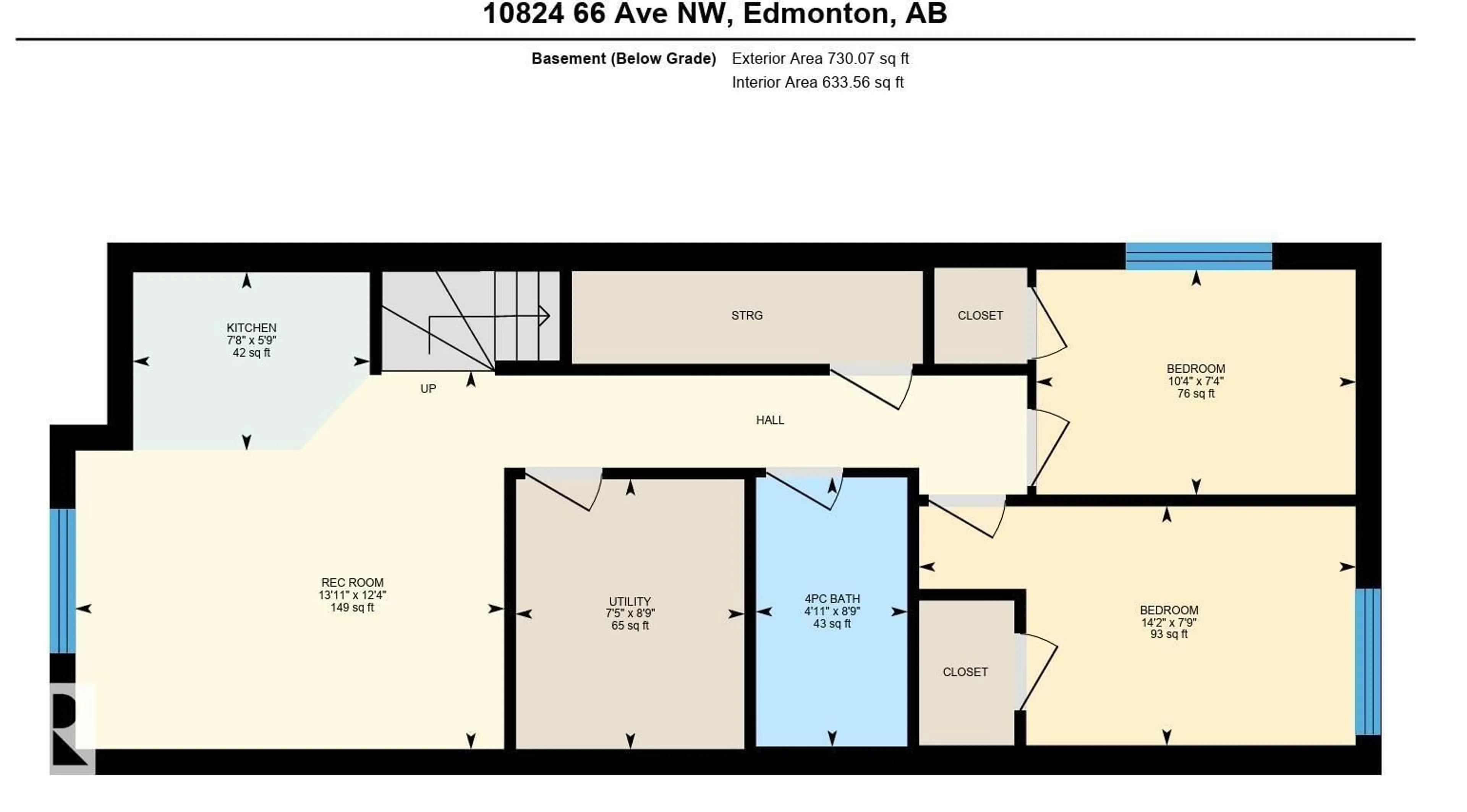 Floor plan for 10824 66 AV, Edmonton Alberta T6H1X9