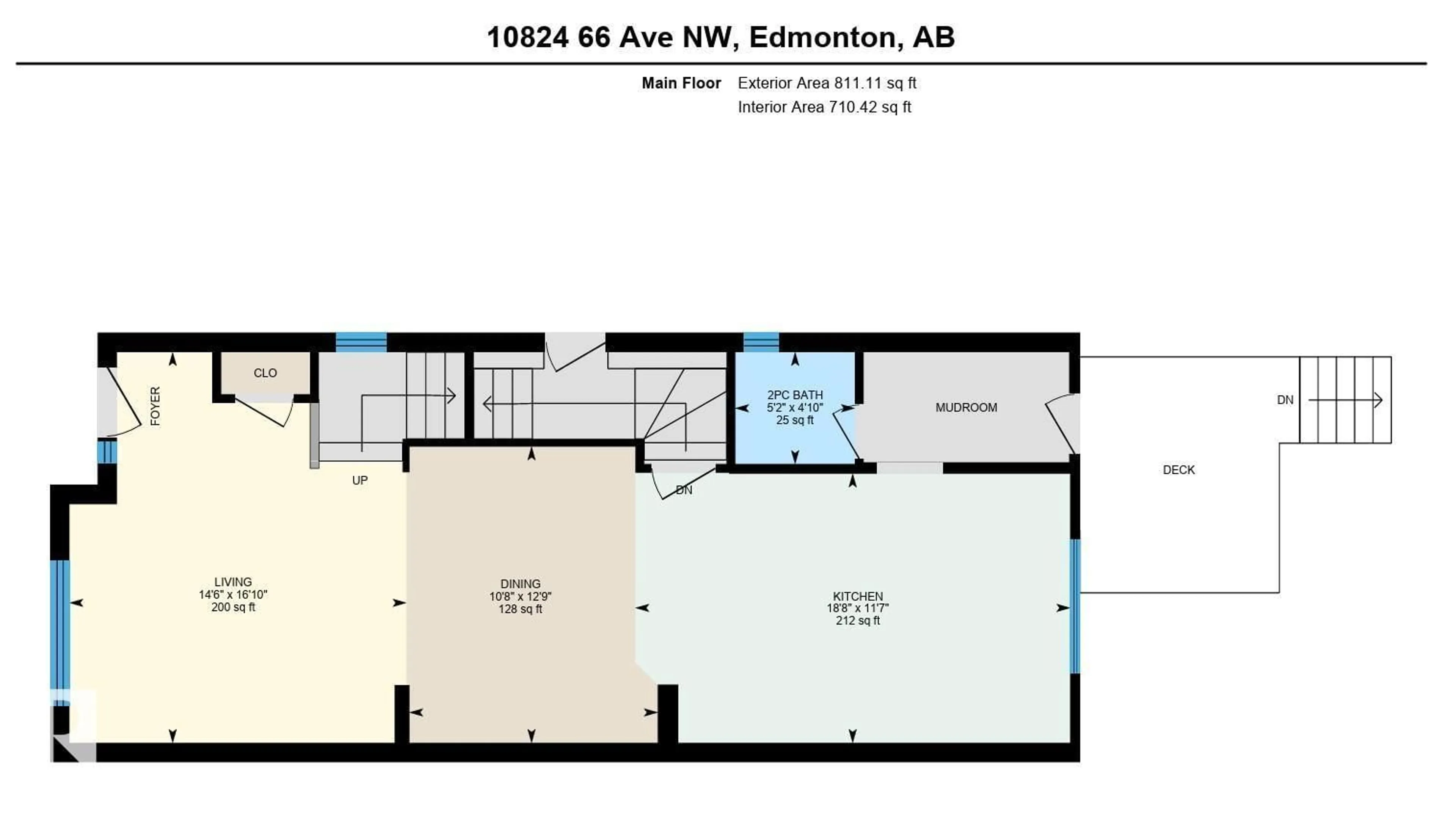 Floor plan for 10824 66 AV, Edmonton Alberta T6H1X9