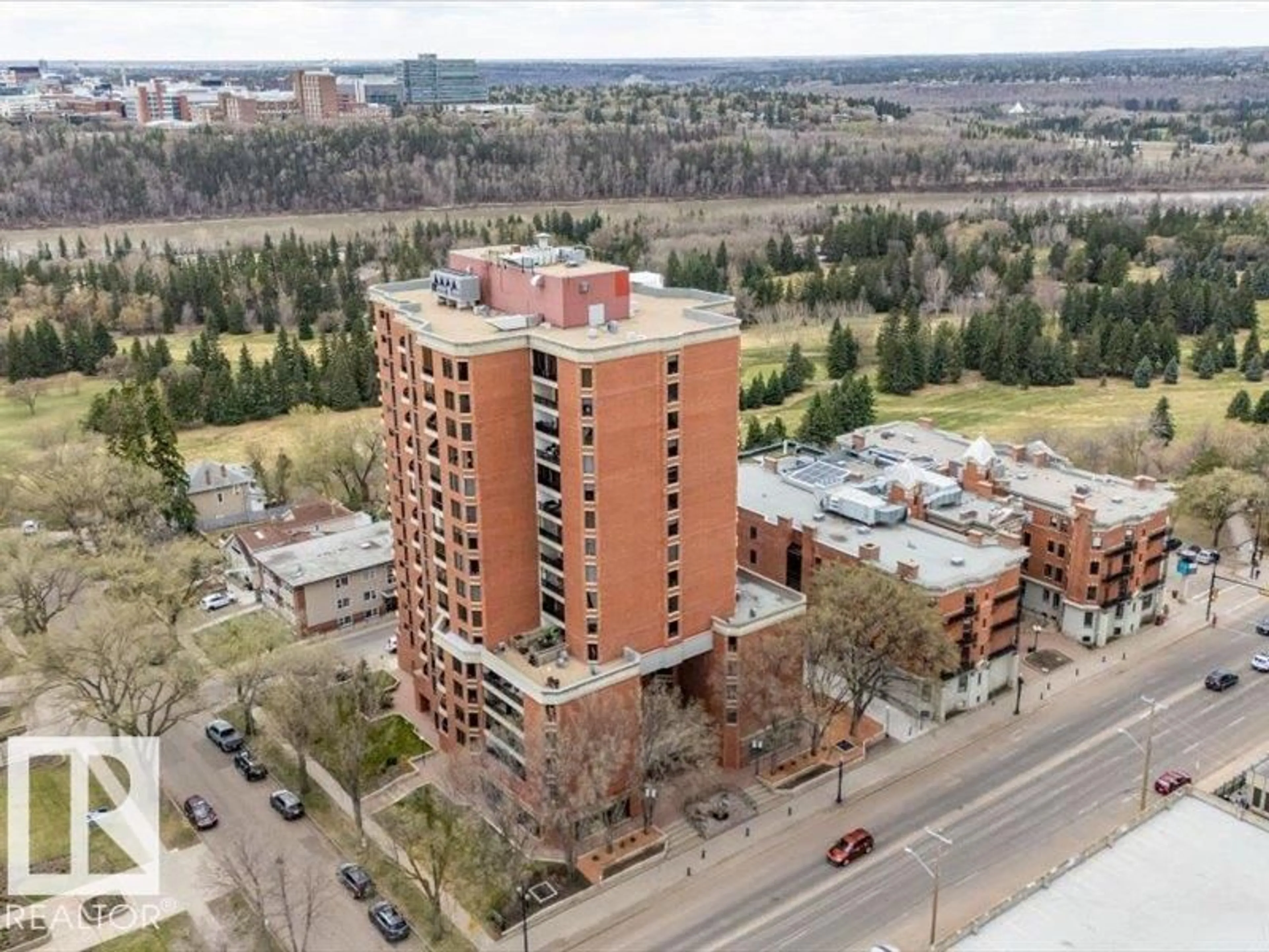 A pic from outside/outdoor area/front of a property/back of a property/a pic from drone, city buildings view from balcony for 11503 - 1503 100 AV, Edmonton Alberta T5K2K7