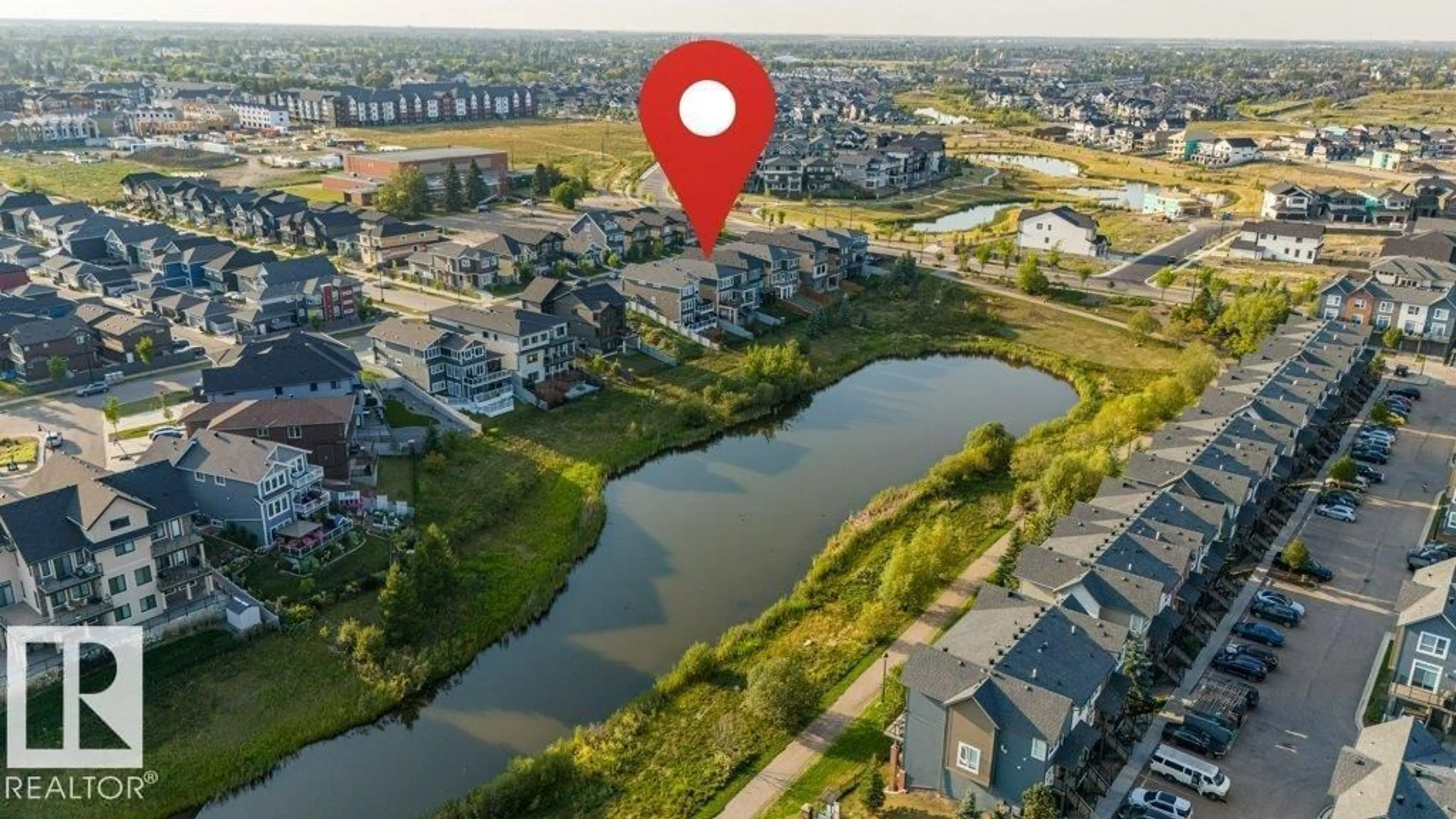 A pic from outside/outdoor area/front of a property/back of a property/a pic from drone, water/lake/river/ocean view for 6013 NADEN LANDING LD, Edmonton Alberta T5E6X6